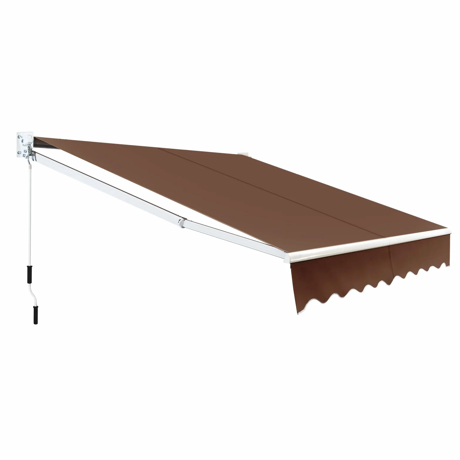 COSTWAY 3 x 2,5 m markiza z ramieniem przegubowym, markiza balkonowa, tarasowa, markiza zaciskowa z materiału odpornego na promieniowanie UV i wodę, aluminiowa rama i korba, na balkon i werandę