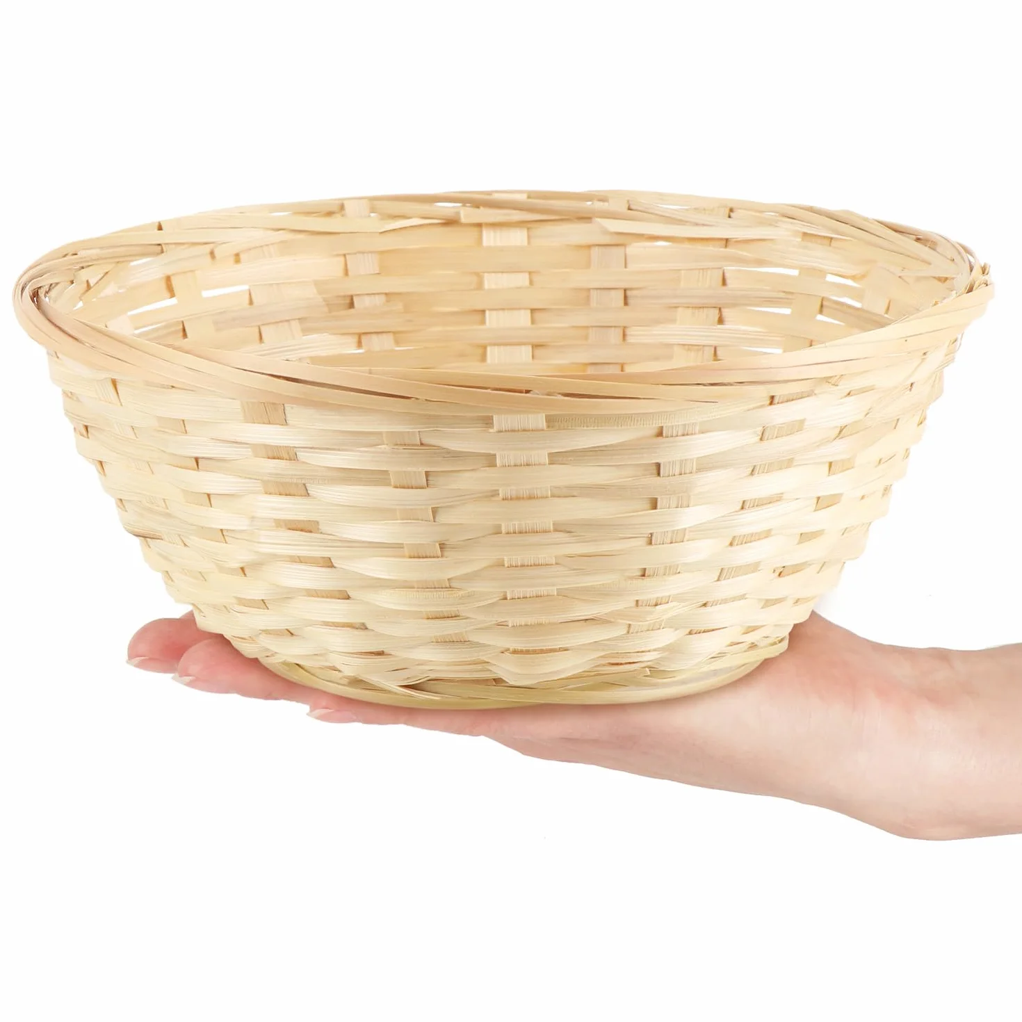 COM-FOUR® 10x Koszyk z lusek w kolorze naturalnym do dekoracji - Dekoracja wielkanocna - Koszyk na pisanki, bulki, przekaski i klucze (Kosz lykowy - 10 sztuk)