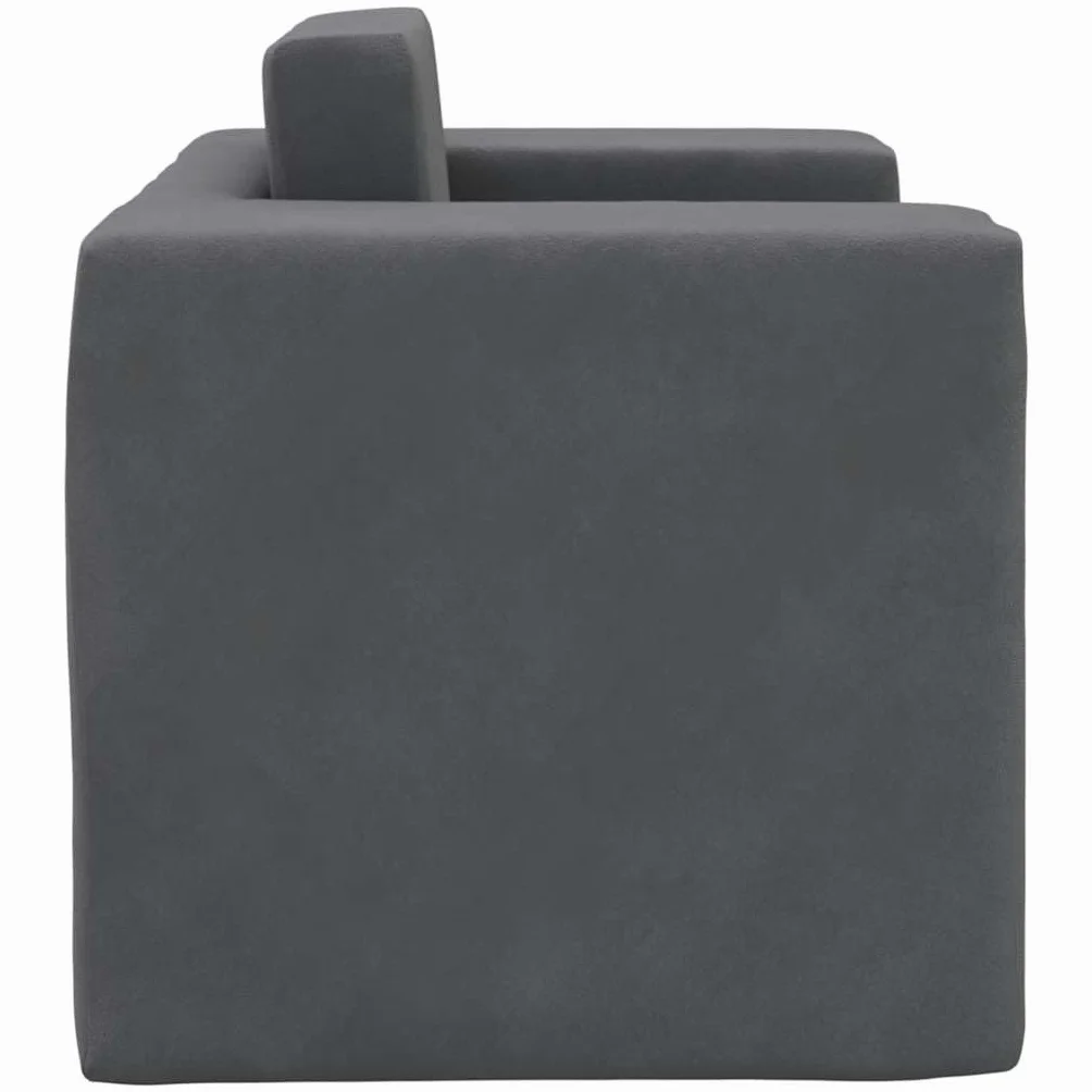 Sofa do spania dla dzieci, antracytowa, miękki plusz, meble do pokoju dziecięcego ze zdejmowaną poszewką, tapicerka piankowa, zestaw do spania, łóżko dziecięce, szafa na ubrania