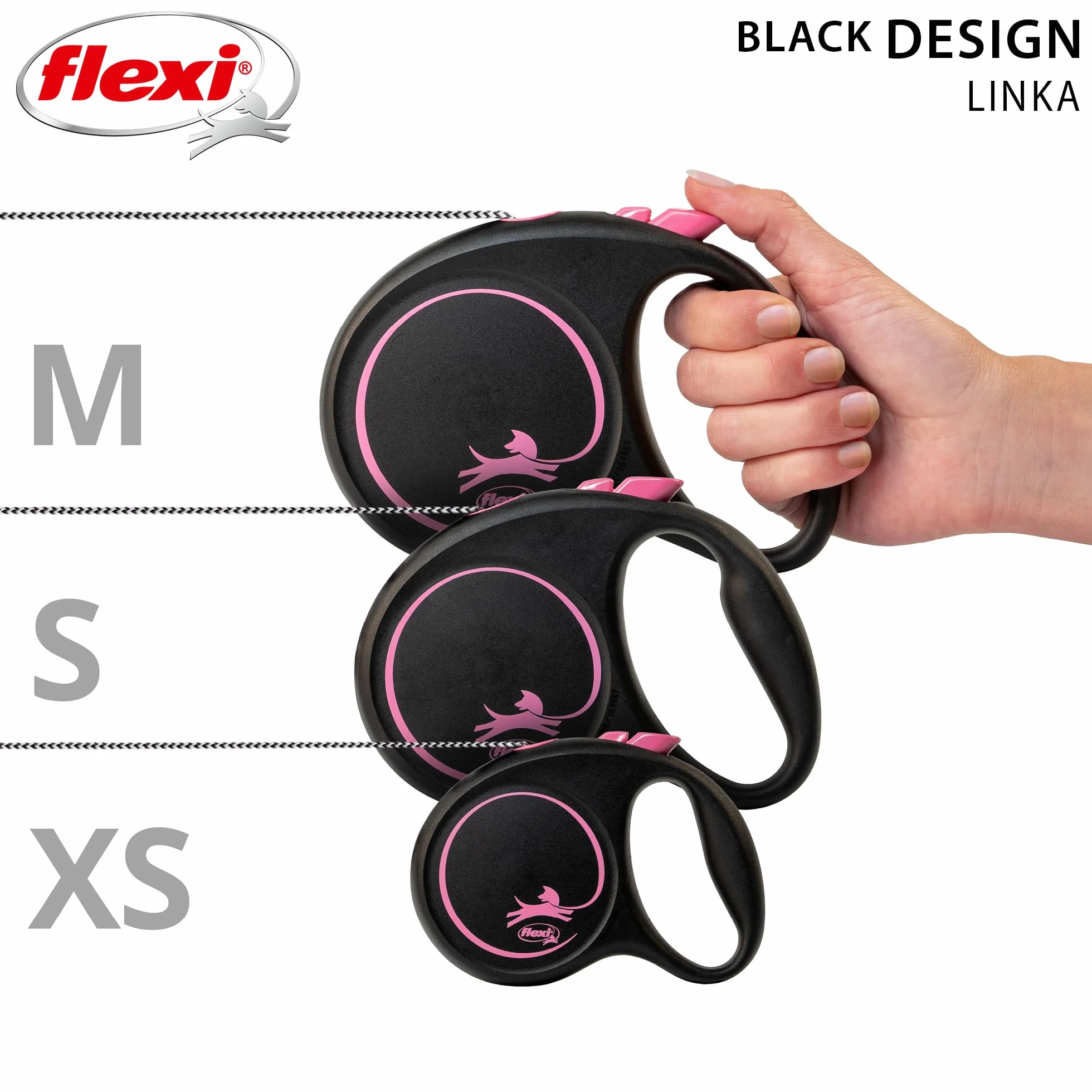 Flexi smycz automatyczna M 5m różowa