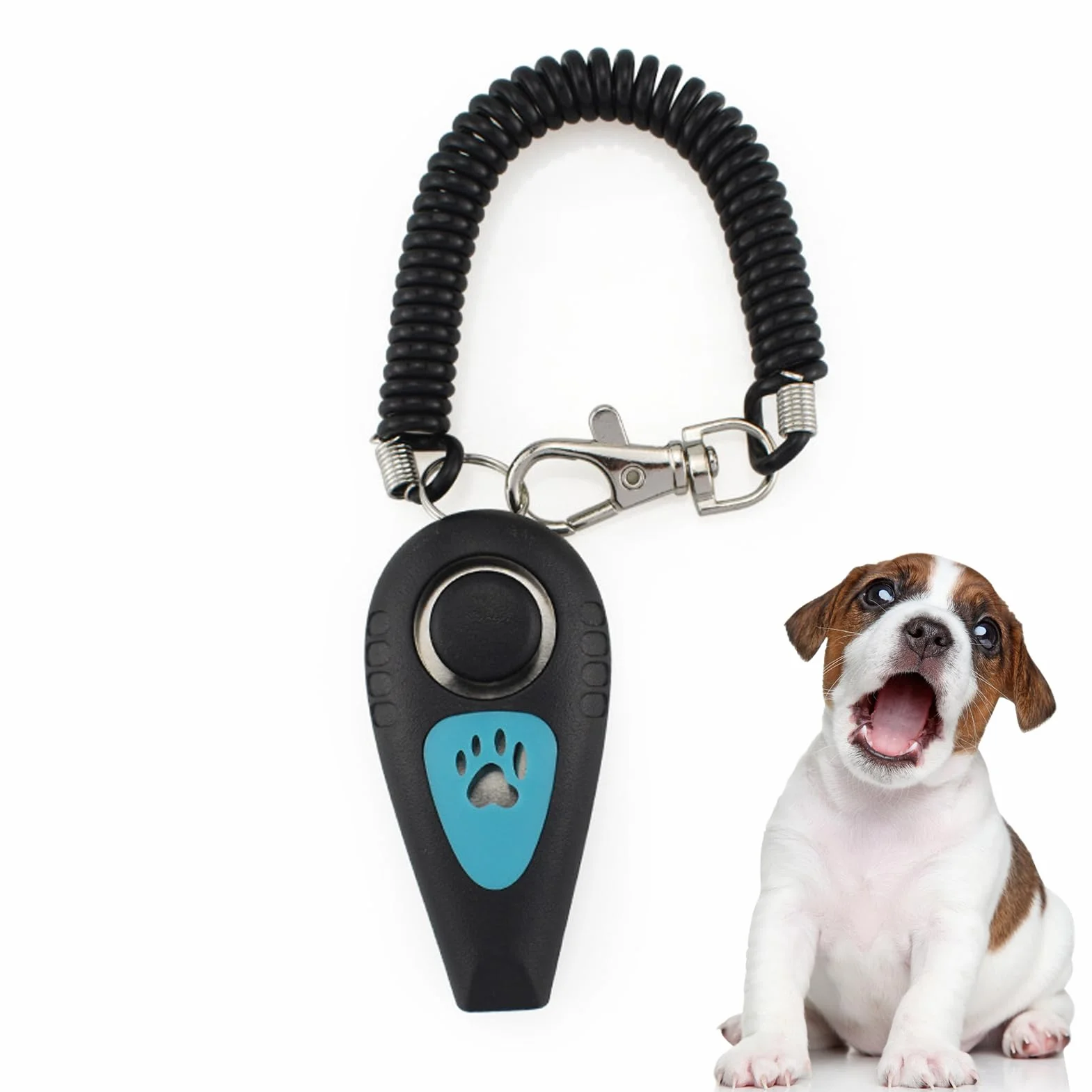 Clicker 2 w 1 dla zwierz?t – Cichy akcesorium behawioralne z paskiem nadgarstek i gwizdkiem