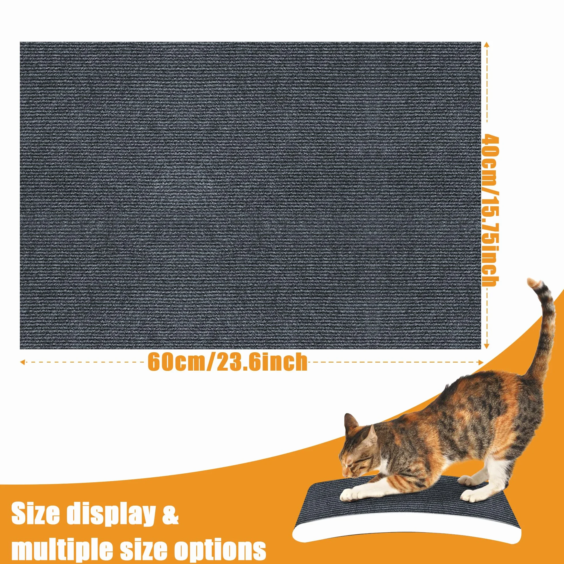 Samoprzylepna mata do drapania dla kota ochrona mebli 40x60 cm ciemnoszara