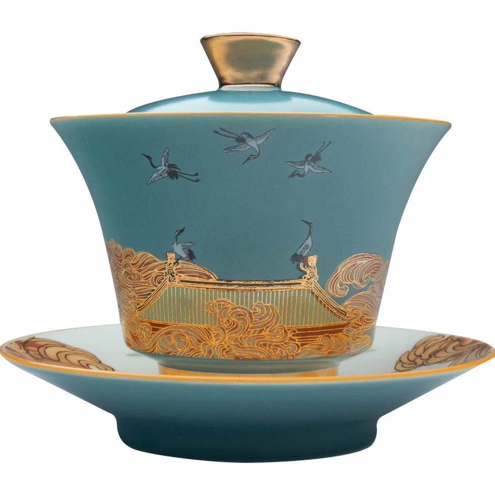 Sancai Chiński ceramiczny zestaw filiżanek do herbaty Kung Fu Teaware Gaiwan elegancka przykryta miska filiżanki do herbaty dla autentycznych doświadczeń herbaty dla entuzjastów herbaty