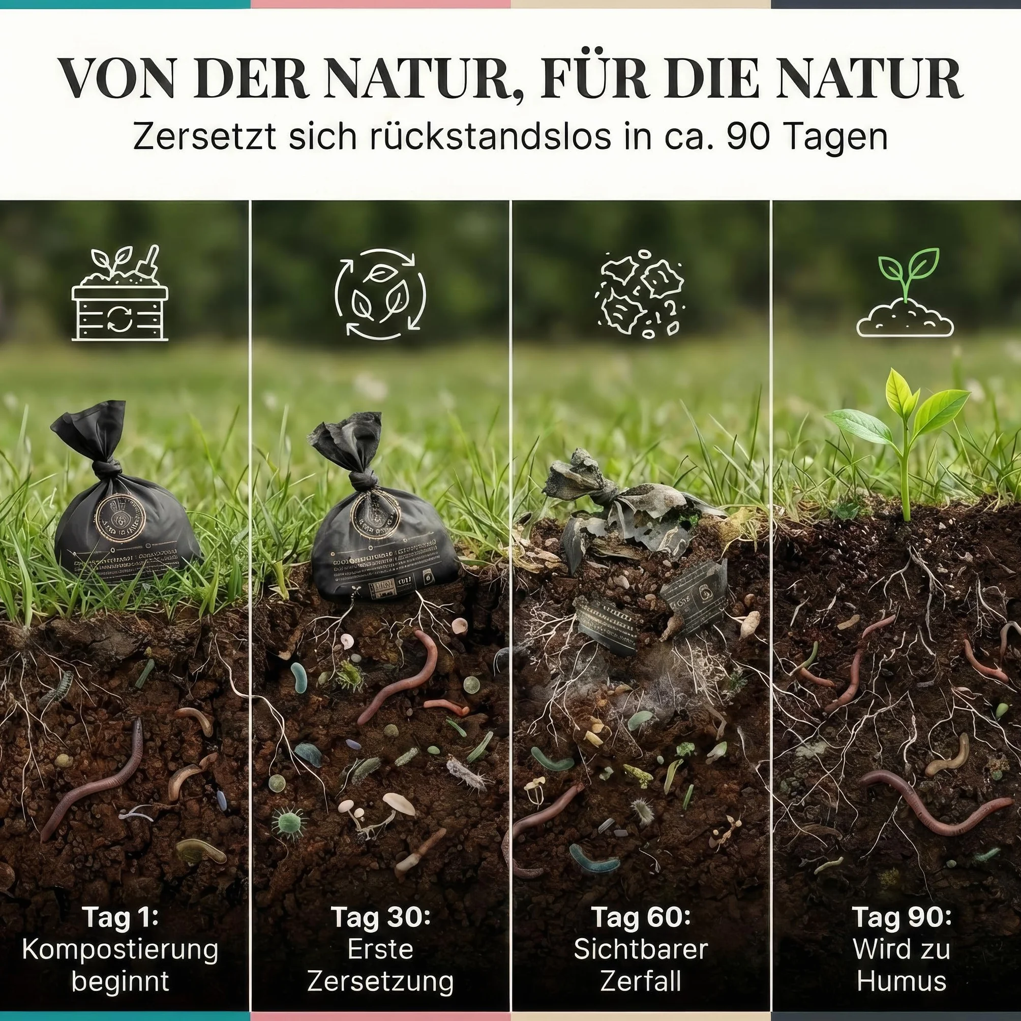 HUND IST KÖNIG Worki na odchody dla psów biodegradowalne [270 szt.] 100% kompostowalne worki na odchody dla psów, certyfikat OK compost HOME, odporne na rozdarcia worki na odchody dla psów