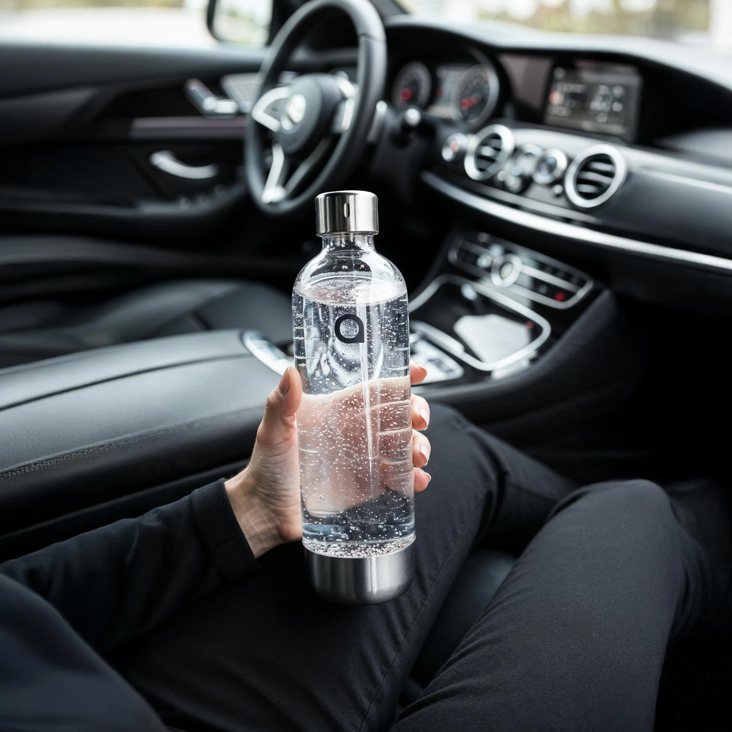 Aquafloow Butelka Zapasowa do Saturatora – BPA-free Butelka 0,8 L z Tworzywa ze Stalowym Dnem, Wielokrotnego Użytku, Idealna do Gazowania Wody