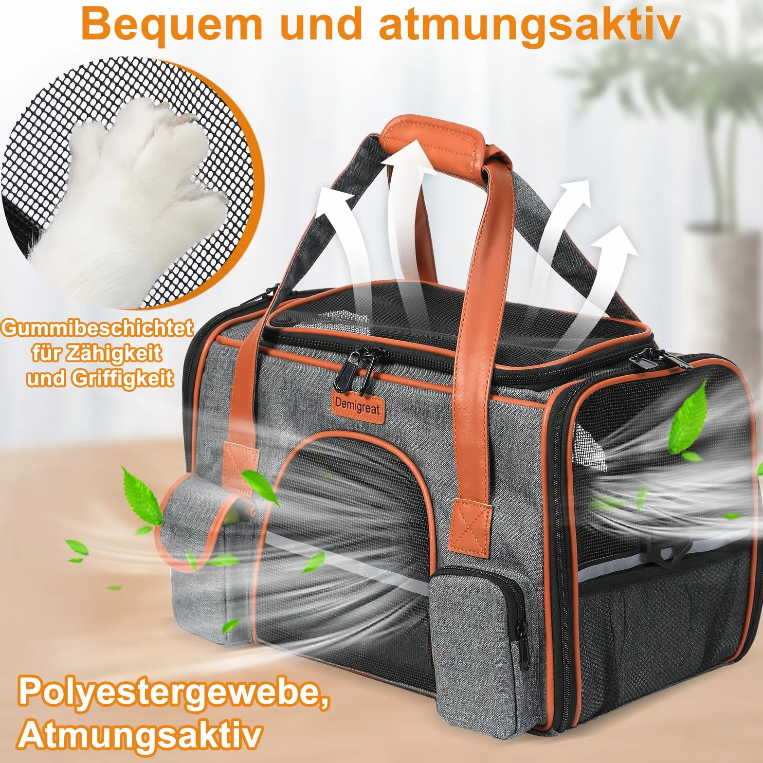 Składana torba transportowa dla kotów i psów do 7 kg, oddychająca torba transportowa dla średnich małych psów, kotów