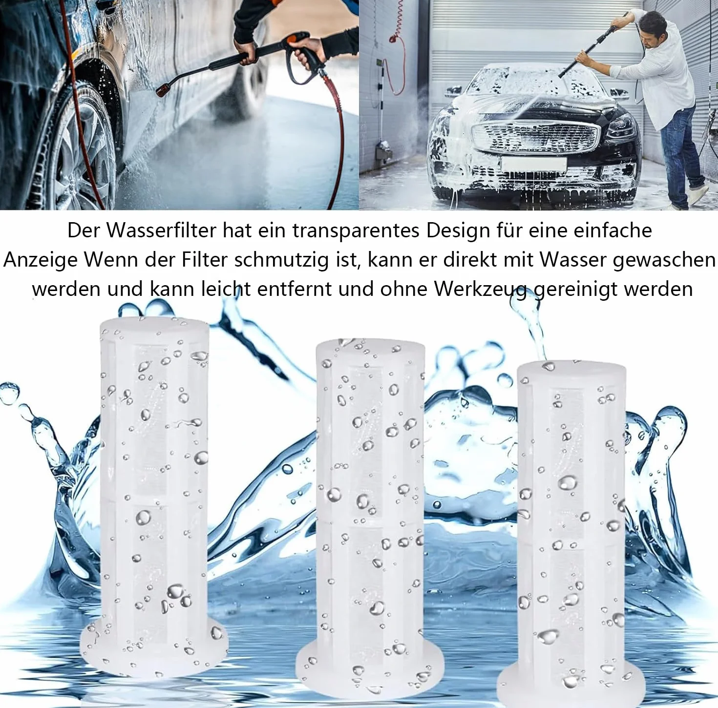 LATRAT Zestaw filtrów do wody, wąż ogrodowy, 2 sztuki 3/4 cala, filtr wstępny, pompa ogrodowa, myjka wysokociśnieniowa, do kampera, nawadniania ogrodu