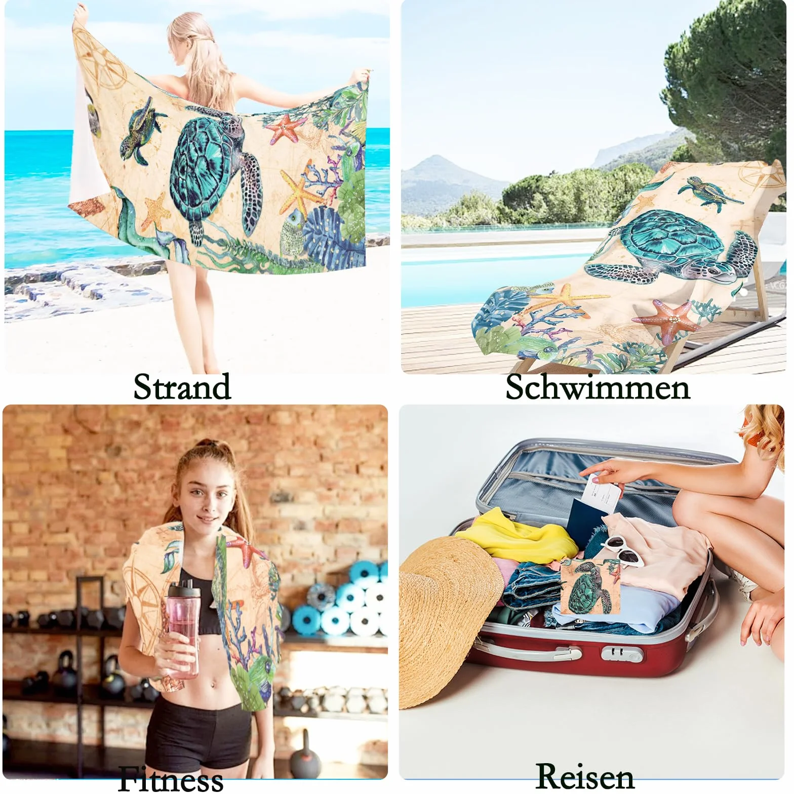 Ręcznik plażowy, ręcznik plażowy z mikrofibry, szybkoschnący, duży ręcznik kąpielowy z mikrofibry, ręcznik plażowy XXL, na plażę, basen, do jogi, 180 x 90 cm