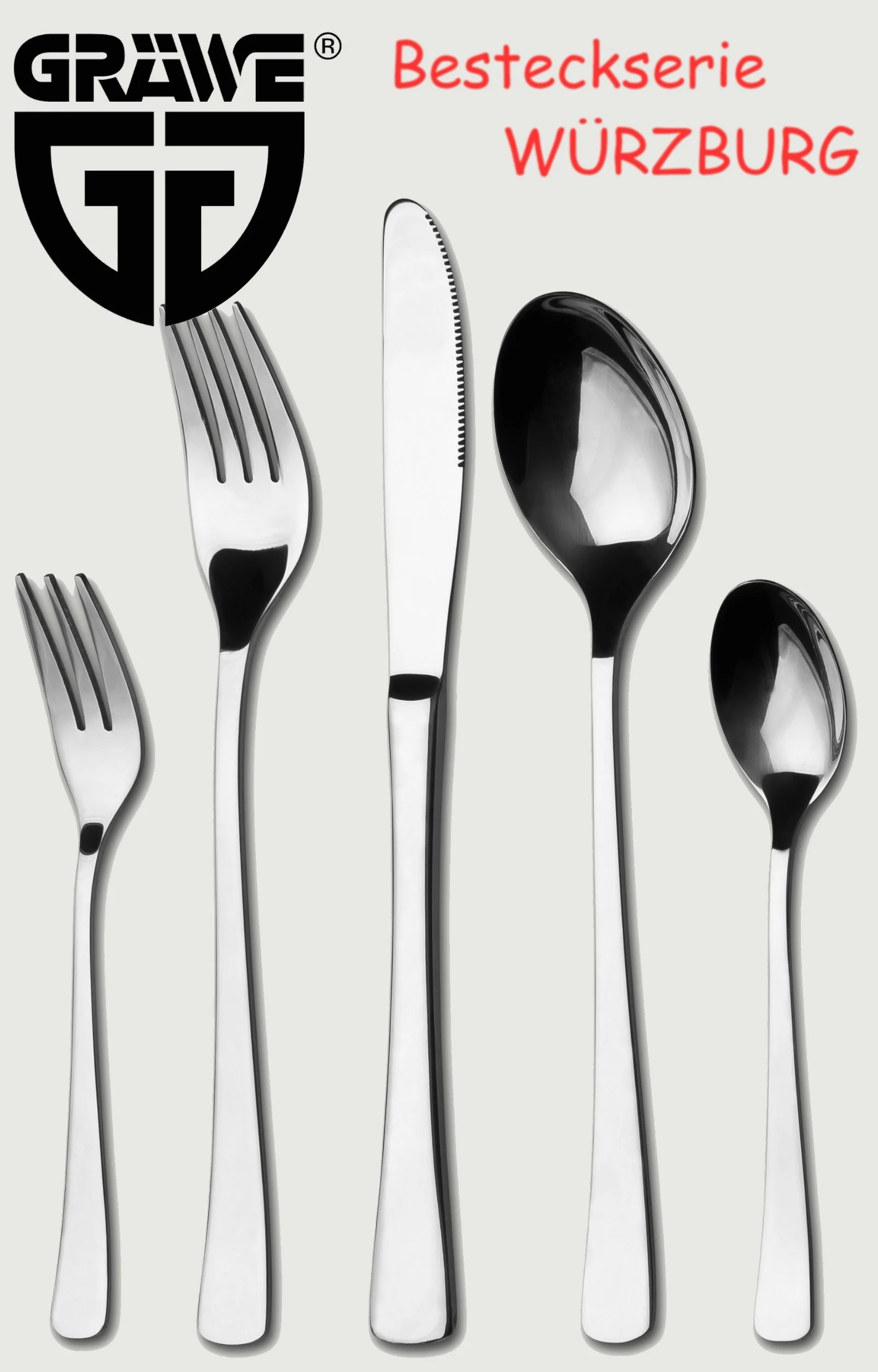 GRÄWE® 6 x widelec do ciasta ze stali nierdzewnej, seria Würzburg