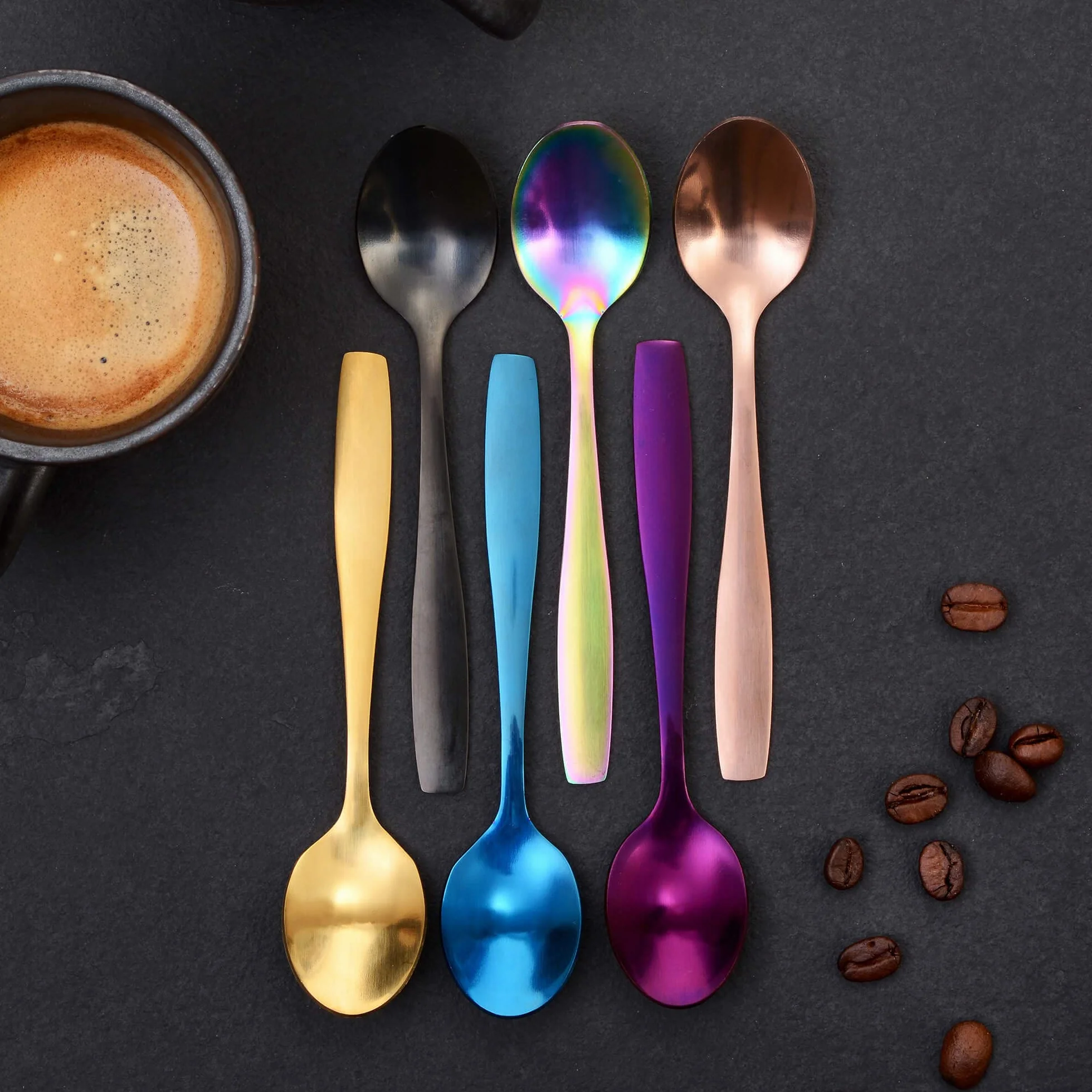 GRÄWE Łyżeczki do espresso 6 sztuk, stali nierdzewnej, do mycia w zmywarce - seria Königstein