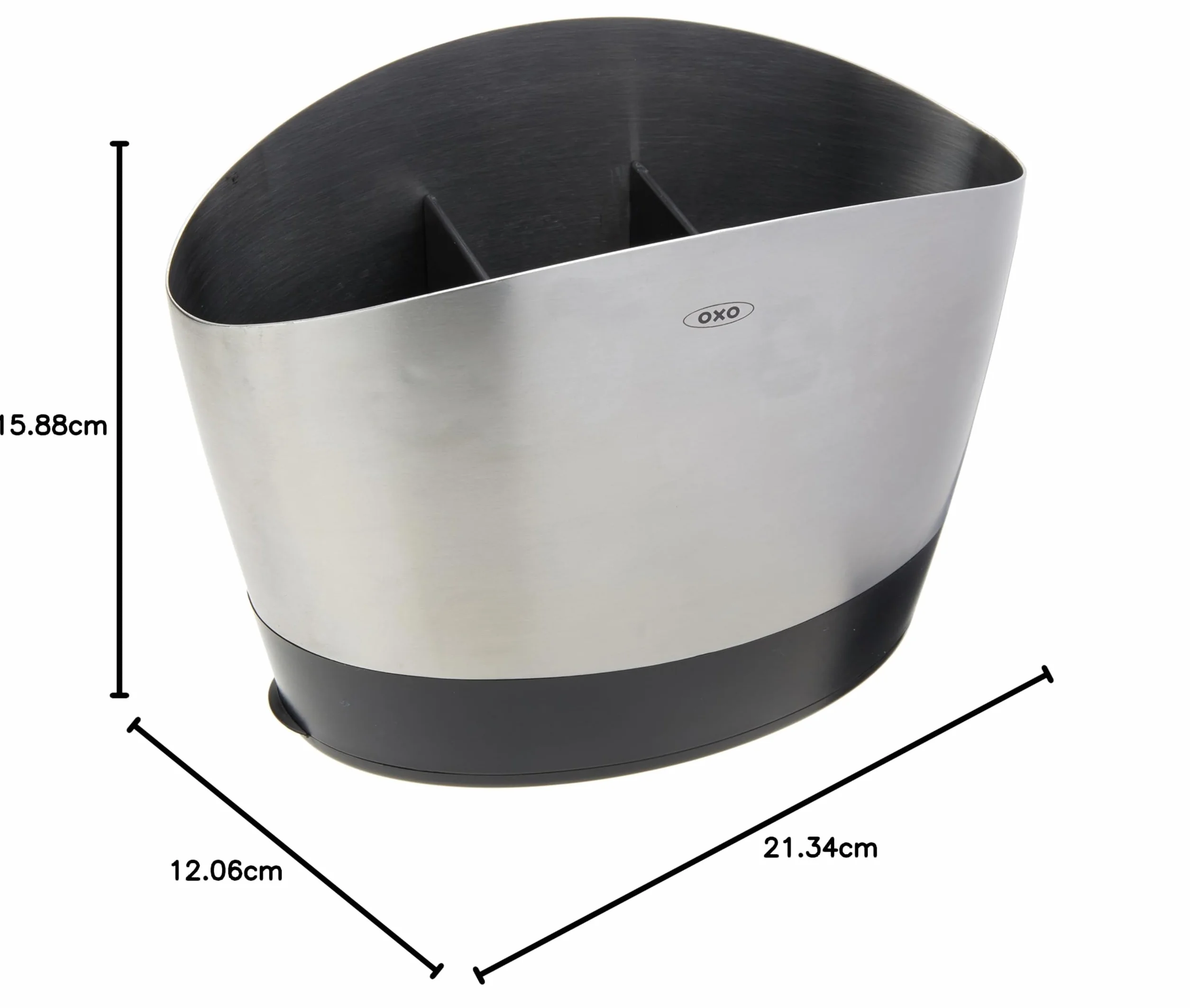 OXO Good Grips (1066734) uchwyt na przybory ze szczotkowanej stali nierdzewnej, srebrny, 21 cm x 12 cm x 15,9 cm