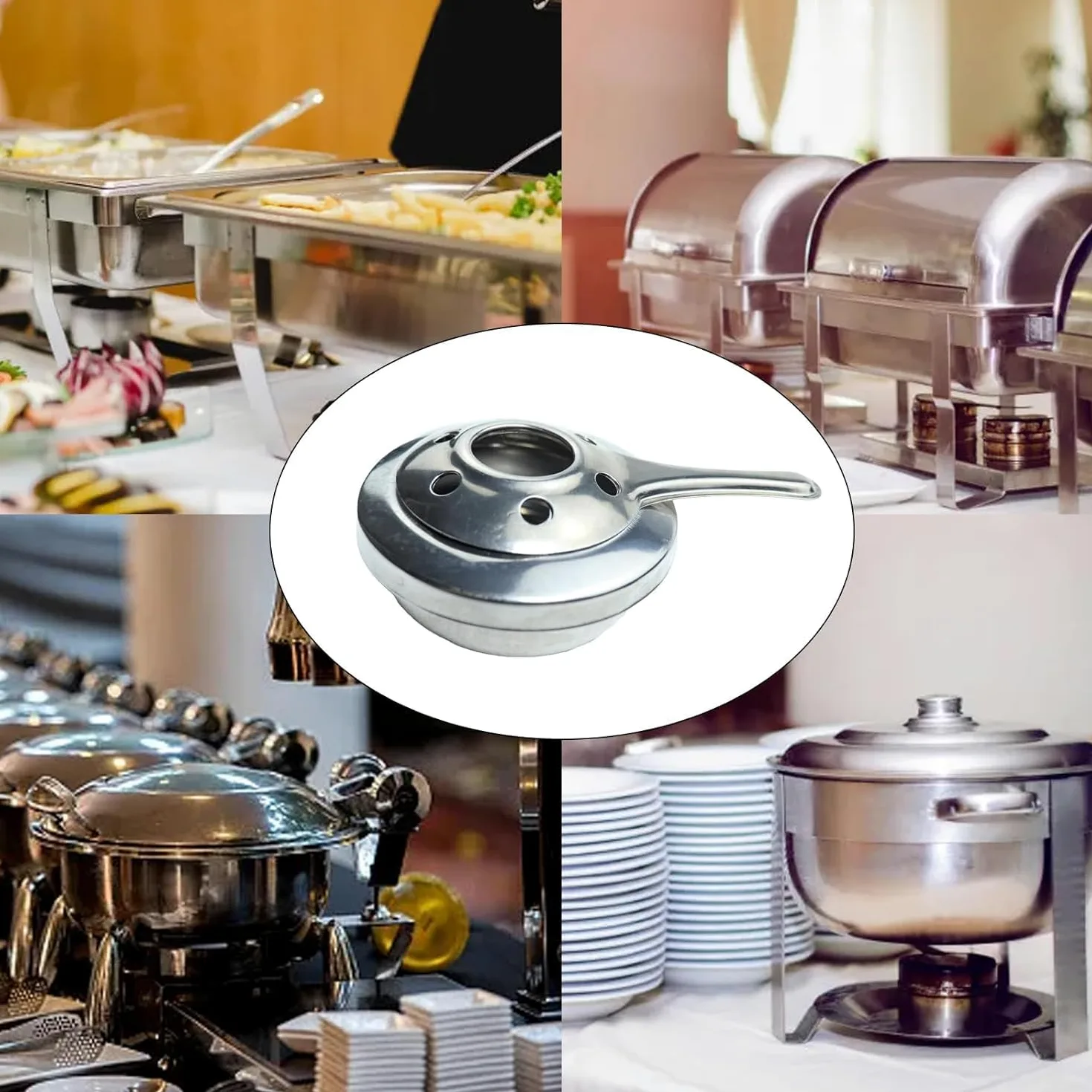 Voarge 2 sztuki palników do fondue, mini palniki alkoholowe ze stali nierdzewnej, do fondue, na kemping, do gorących garnków, do suszenia garnków, na zewnątrz, na kemping, wędrówki, bufet