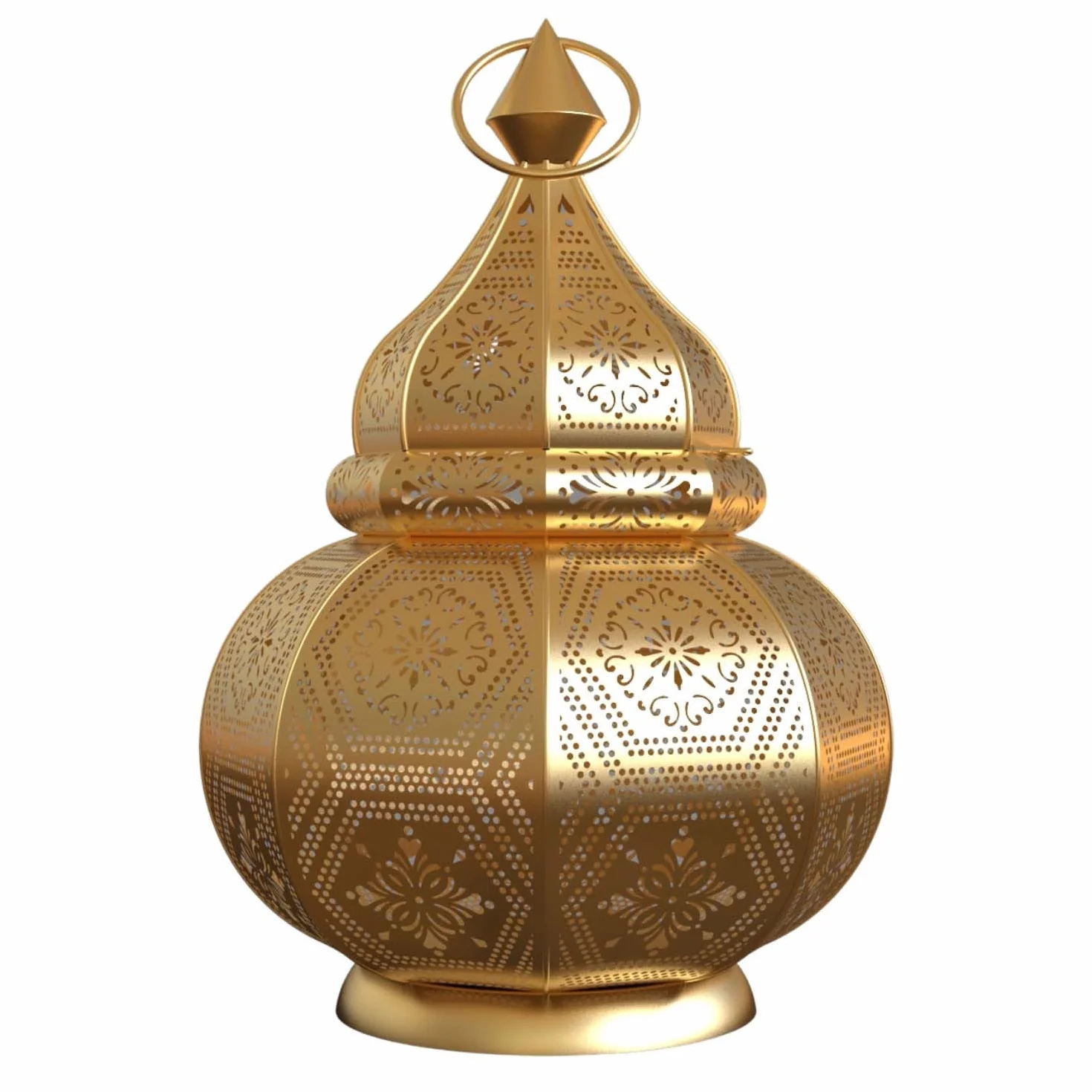 Orientalna latarnia z metalu, maha złota, 28 cm, orientalny marokański lampion ogrodowy, marokański metalowy lampion do użytku na zewnątrz jako latarnia ogrodowa lub wewnątrz jako latarnia stołowa