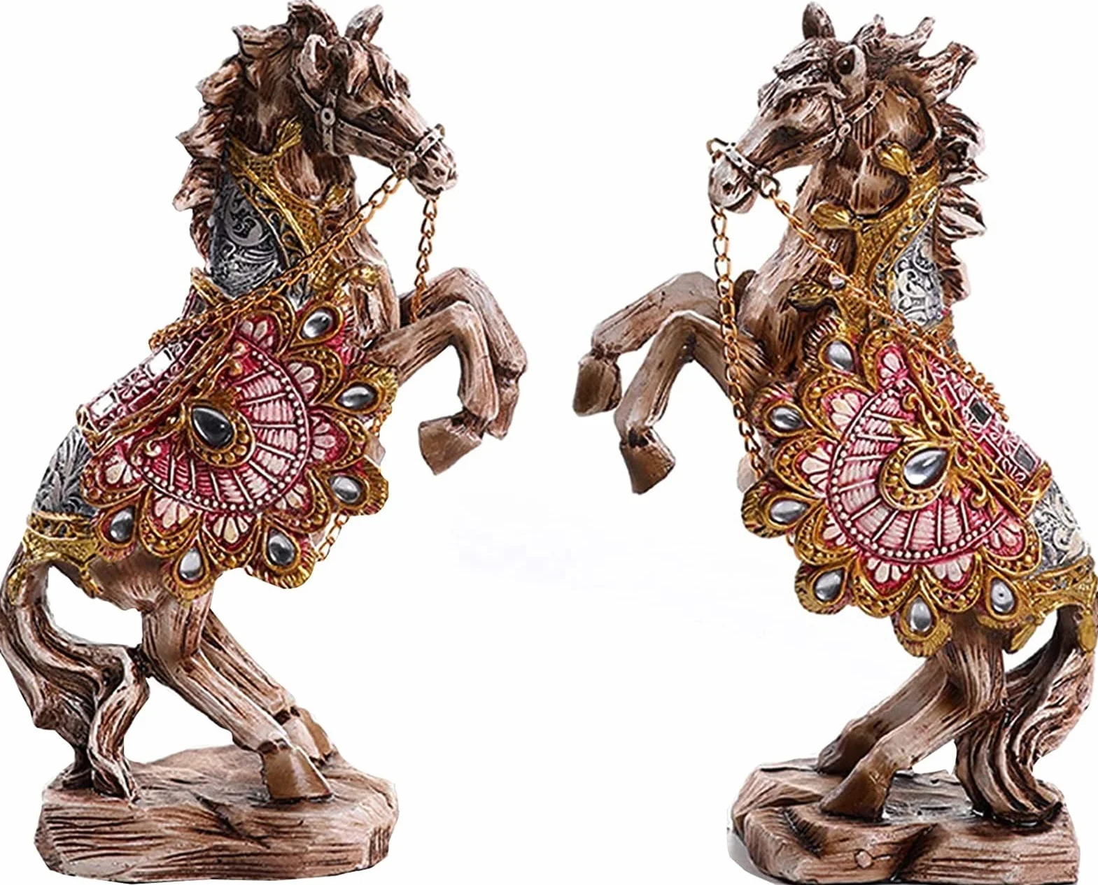 Rzeźba na blacie statua Feng Shui, statua konia do domu, figurki zwierząt dekoracje ozdoby rzeźbiarskie, parapetówkę, biznes, prezenty, zestaw symboli prezent błogosławieństwo