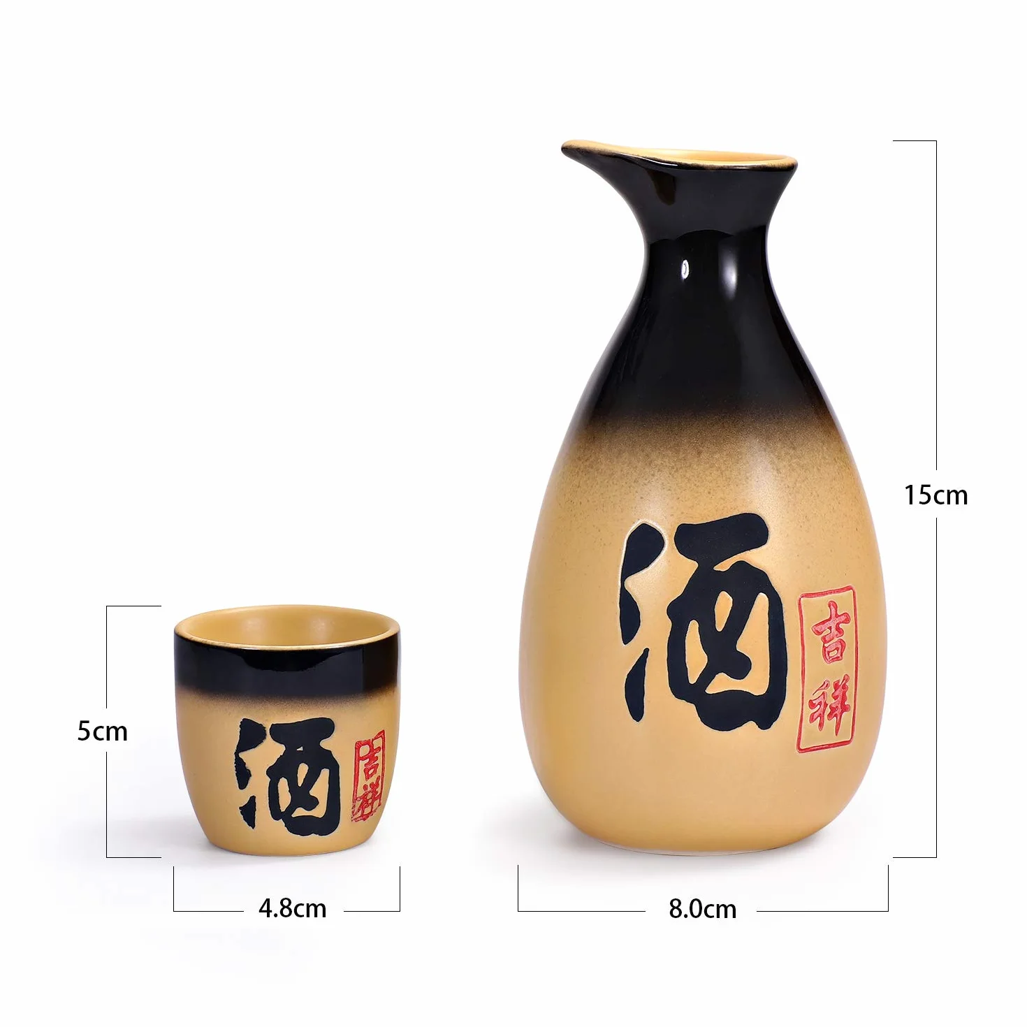 Zestaw do sake "Kyoto" 5-częściowy z kamionki, pojemność: 295 ml
