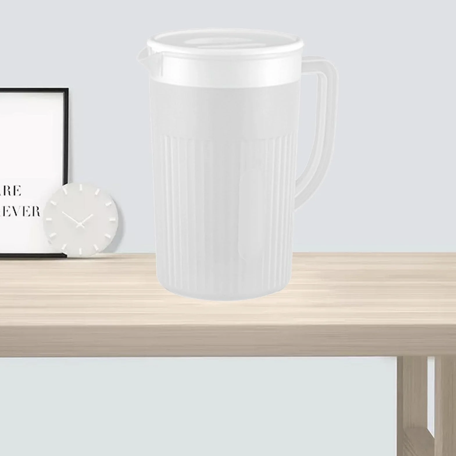 Generic Plastikowy Dzbanek na wodę o Dużej Pojemności Odporny na Wysokie Temperatury Dzbanek zimną wodę do Lodówki Sok i herbatę 2,7 L PP (WHITE)