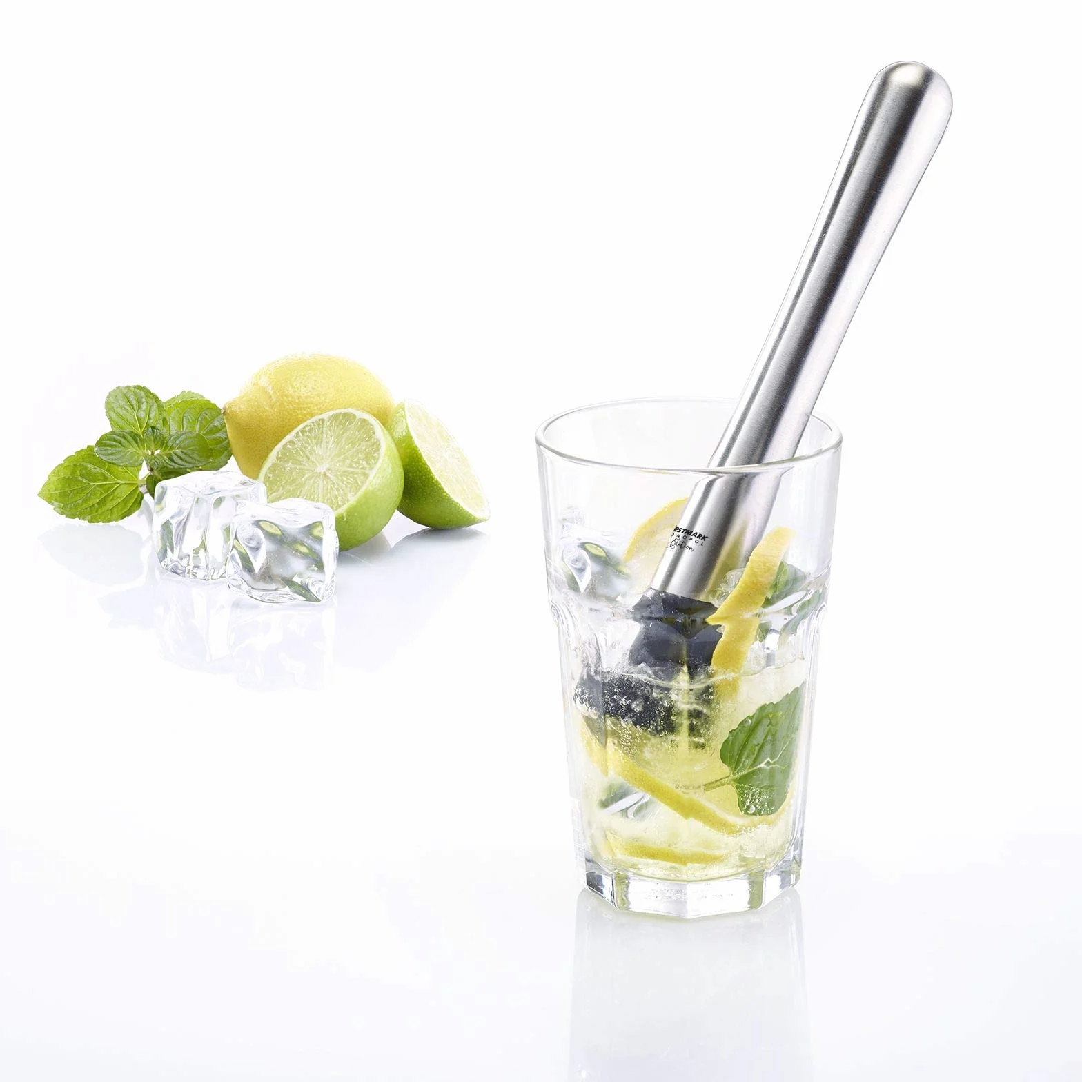 Westmark Caipirinha Tłuczek barowy, Seria Monopol, Długość: 21 cm, Stal nierdzewna/Tworzywo sztuczne, Sol, Srebro/Czarny, 62793360
