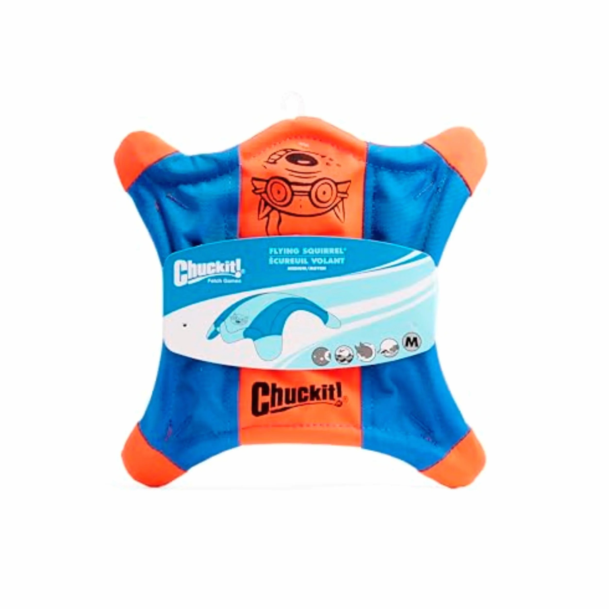 Chuckit! Latająca wiewiórka zabawka dla psa pływający dysk frisbee lekka interaktywna podrzucanie zabawka dla psów, średnia