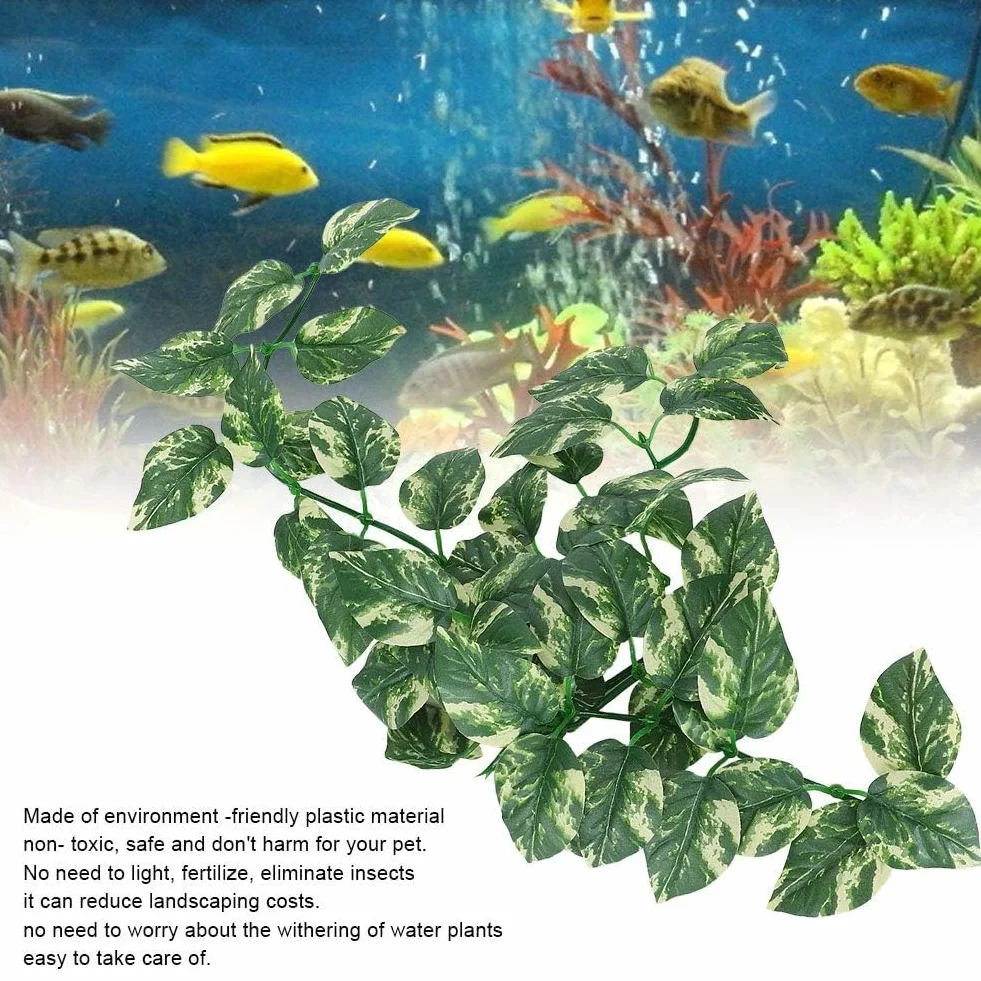 Lasy deszczowe Rośliny Terrarium Jaszczurka Habitat Decor Akcesoria Gad winorośli Sztuczne sztuczne liście Terrarium Habitat Decor dla kameleona, jaszczurki, gekona, węża, iguany