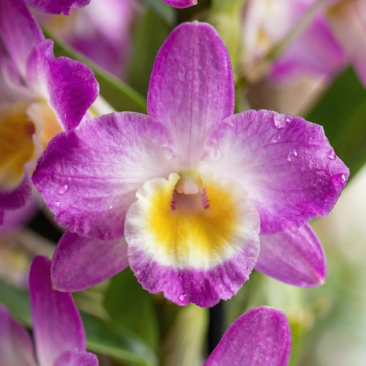 Kolekcja trzech prawdziwych storczyków Dendrobium Nobile o wysokości 30-40 cm, kwitnących i pachnących uprawianych w Holandii (bez sztucznych orchidei, bez nawozów i doniczek, bez nasion)