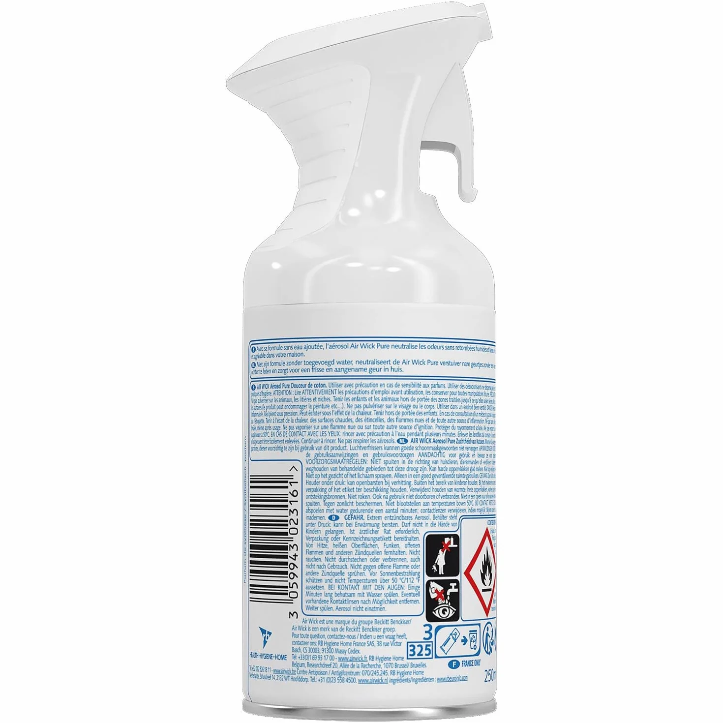 Airwick odświeżacz powietrza do domu, aerozol, Pure Douceur de Coton, 250 ml, 3 sztuki