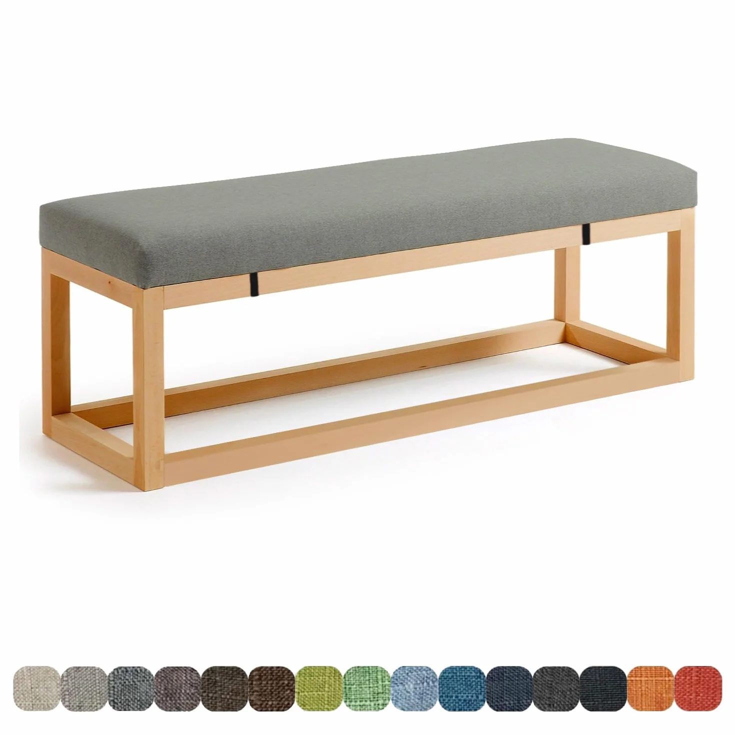 Poduszki do siedzenia na zewnątrz i wewnątrz mebli - 110 x 35 x 3 cm, ławka do jadalni i ogrodu, na patio, podkładka na sofę, szara