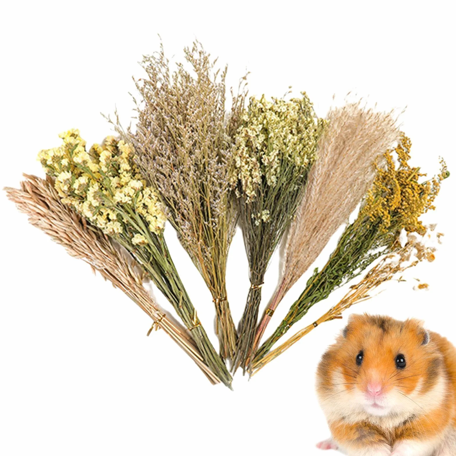 Flower Pet Bedding, Natural Hamster Bedding, Dried Flower Habitat, Comfortable Design for Gerbils & Hamsters