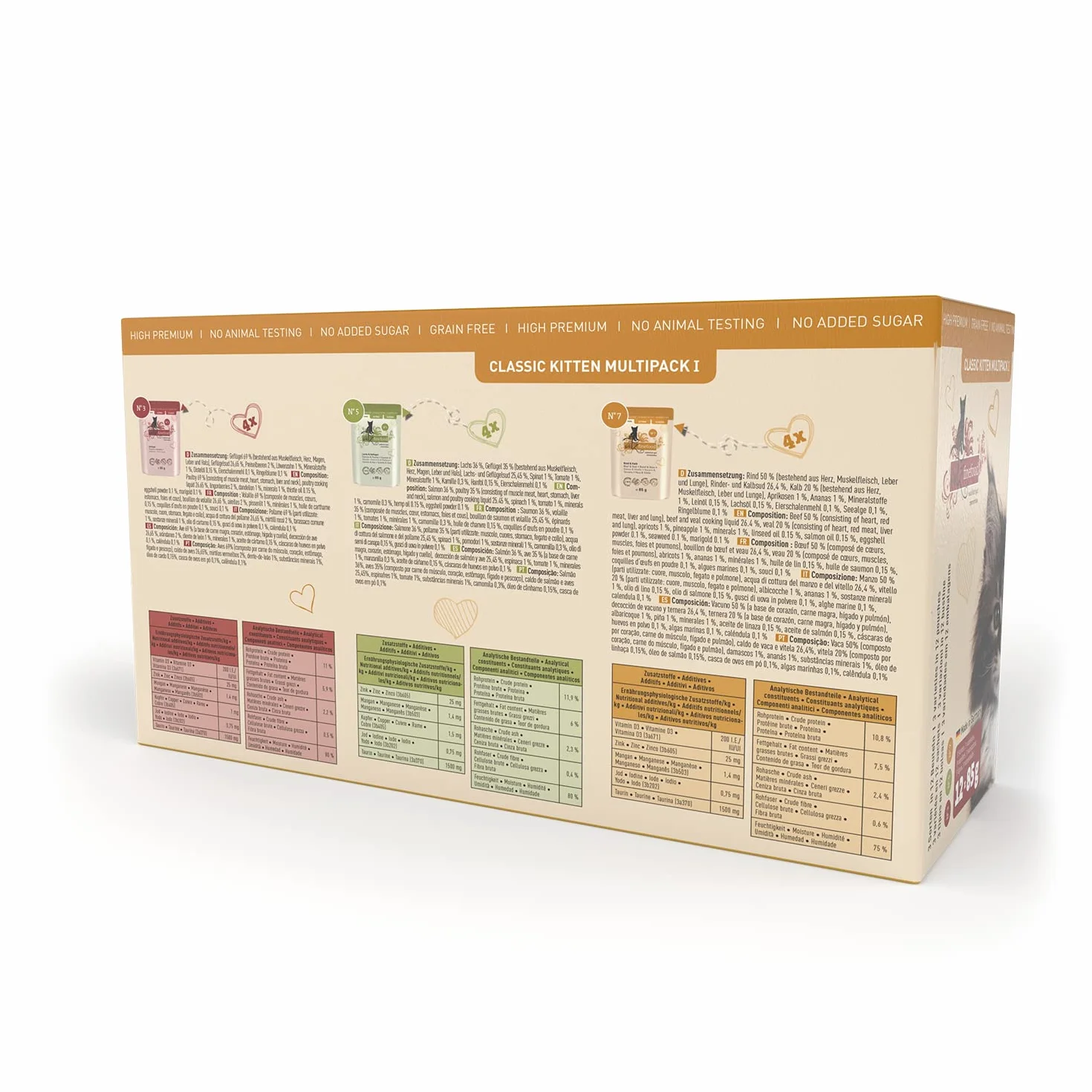 Catz Finefood Kitten Multipack mokra karma dla kotów bez zbóż 12 x 85 g