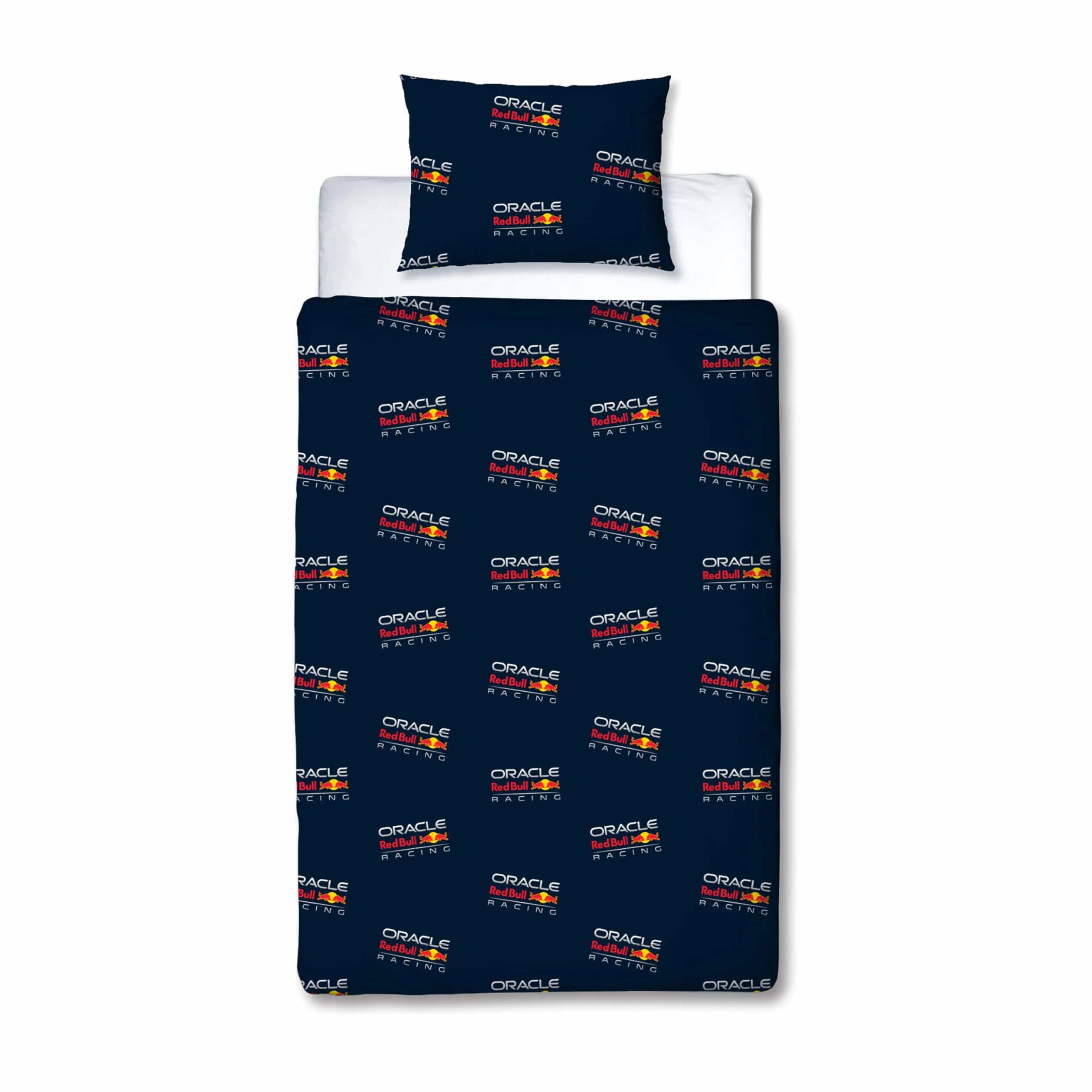 Character World Oracle Red Bull Racing oficjalny zestaw poszewek na kołdrę | Speed Design dwustronna dwustronna pościel z pasującą poszewką na poduszkę zestaw na łóżko pojedyncze | bawełna poliestrowa