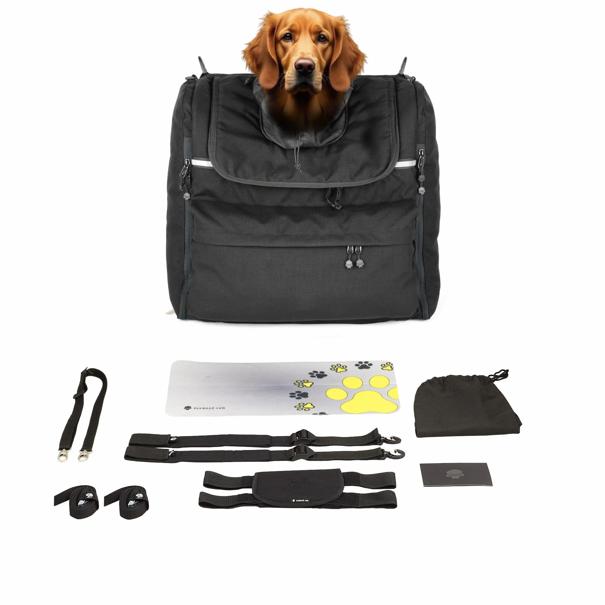 PET BAG, torba dla psa do jazdy na motocyklu, dla dużych ras psów (do 20 kg), wodoodporna, z potrójnym systemem wentylacji, torba motocyklowa na sissy bar, wykonana z włoskiej Cordury