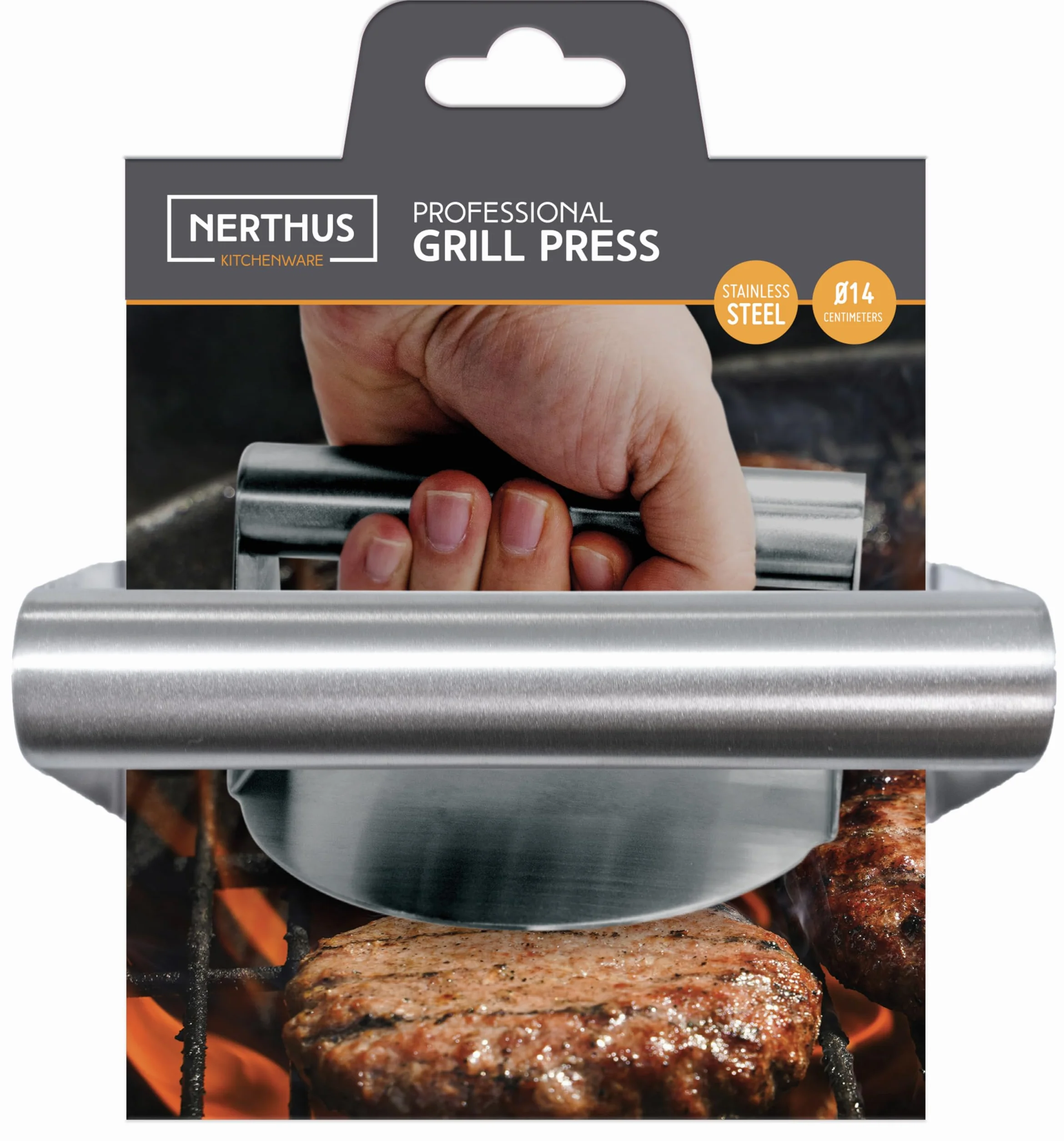 Nerthus FIH 1481 prasa do płyty ze stali nierdzewnej idealna do smash burger mięsa i grilla