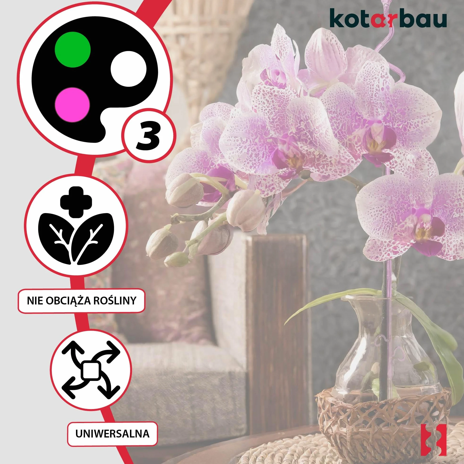 KOTARBAU® Zestaw 4 podpórek do roślin, różowy, PCW, 58 cm, podpórka do roślin pokojowych, do ogrodu, orchidei, podpórka do roślin, dekoracyjny uchwyt na rośliny, rośliny pokojowe