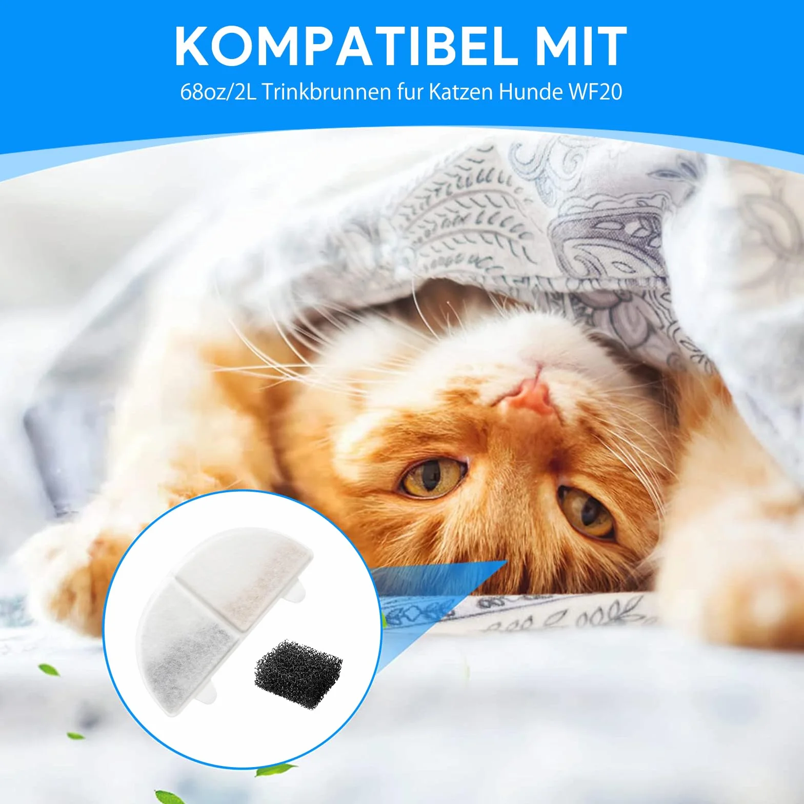 Filtr do fontanny WF20 CF20, 6 sztuk dla kotów i psów