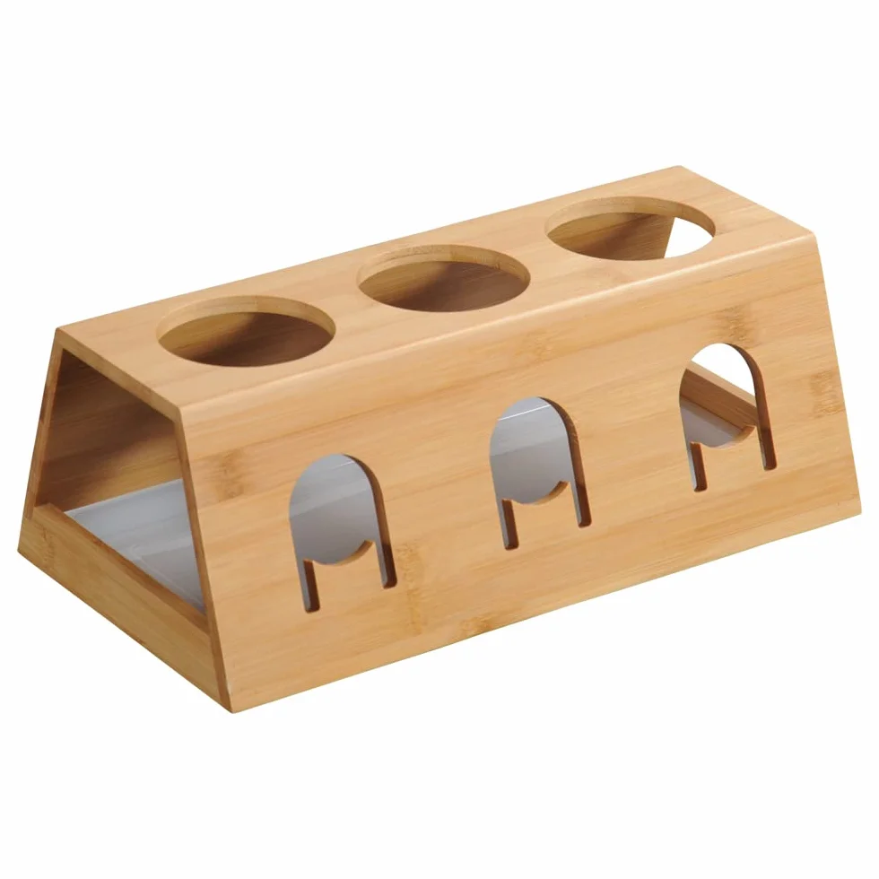Kesper | Uchwyt na butelkę, materiał: bambus, tworzywo sztuczne, wymiary: szer. 32 x wys. 12 x gł. 17,5 cm, kolor: brązowy, biały | 58650 13