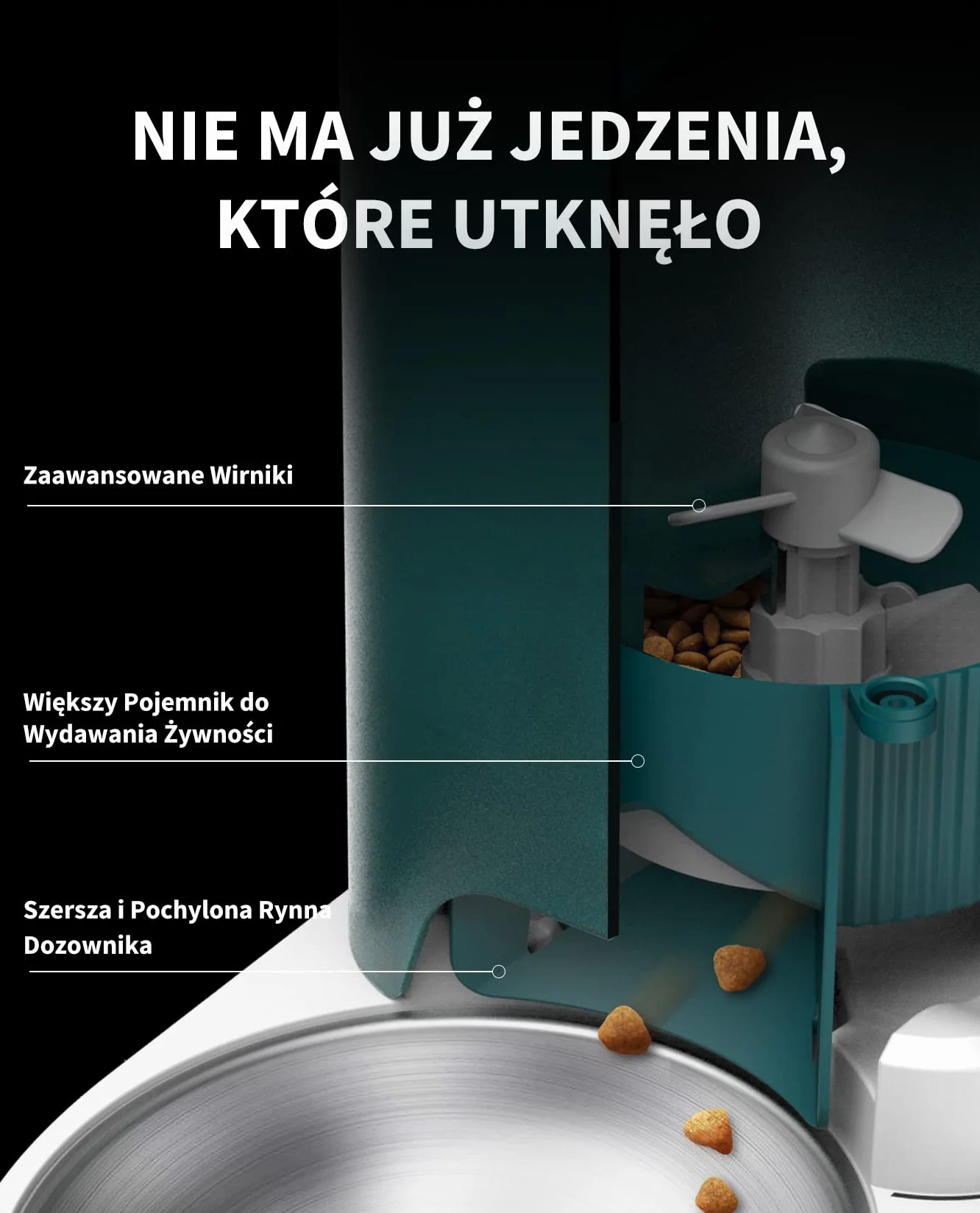 PETKIT Automatyczny Dozownik Karmy 3L WiFi Kontrola APP Miska Stal Nierdzewna Jasnoszary