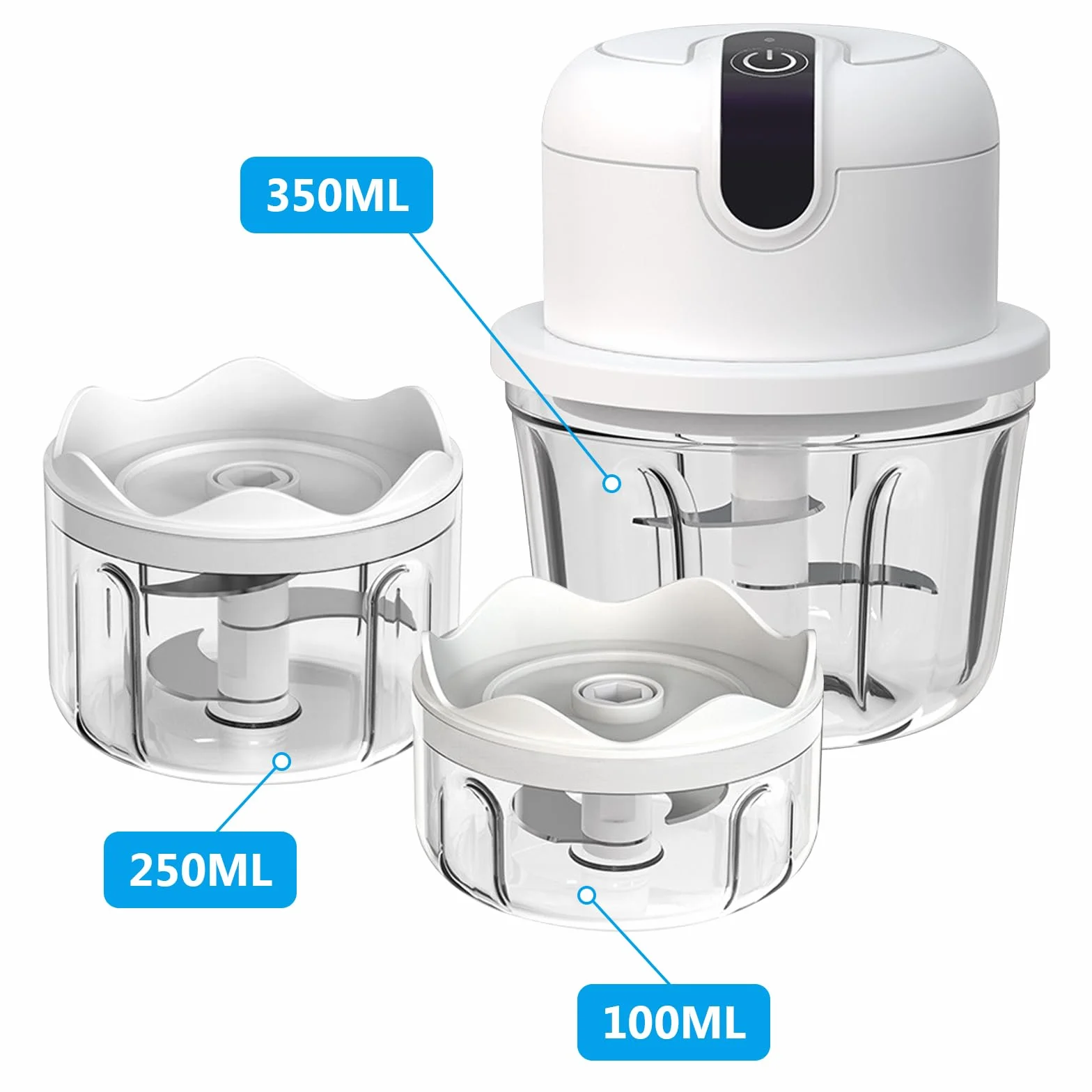 Vegena Elektryczna krajalnica do cebuli, 350 ml, 3 filiżanki, mini krajalnica do cebuli, czosnku, warzyw i owoców