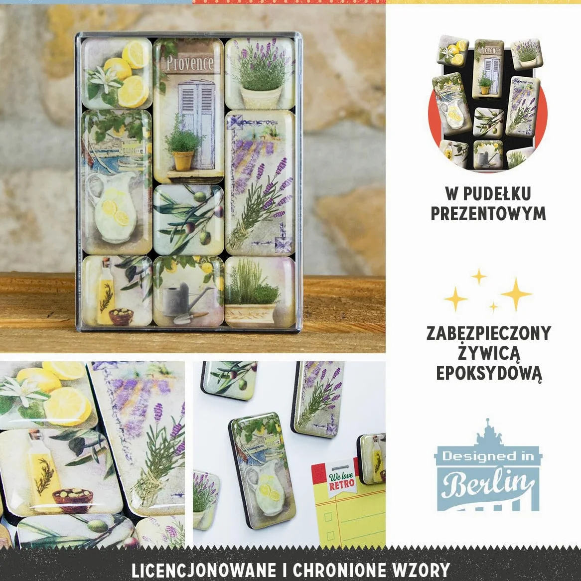 Nostalgic-Art Retro magnesy na lodówkę, 9 sztuk, Mediterranean – Pomysł na prezent do kuchni, zestaw magnesów, Styl vintage
