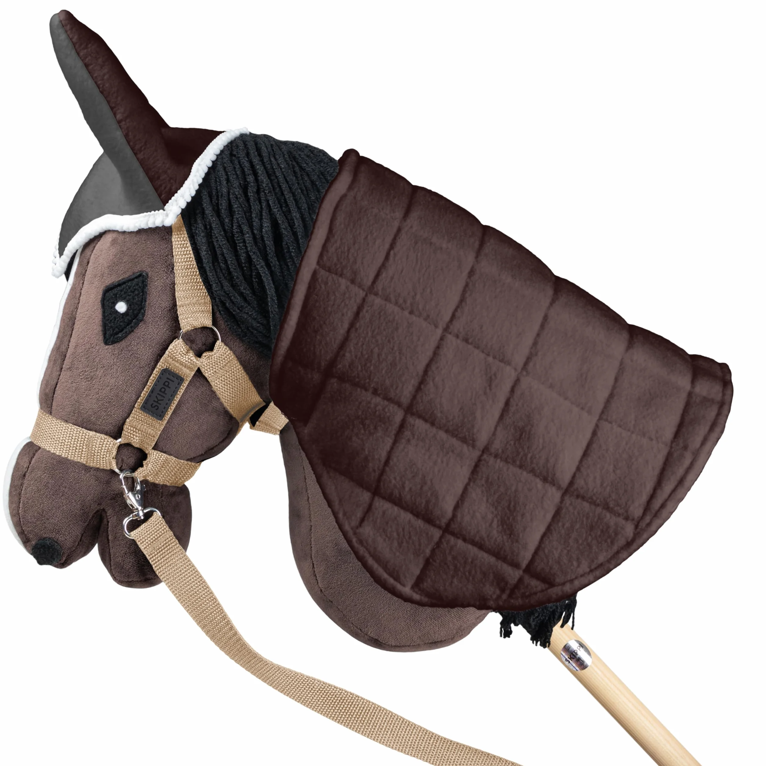 SKIPPI Kantar dla Hobby Horse - Beżowy, Wodze i 2 Futerka, Hobby Horse Akcesoria, Uniwersalny rozmiar