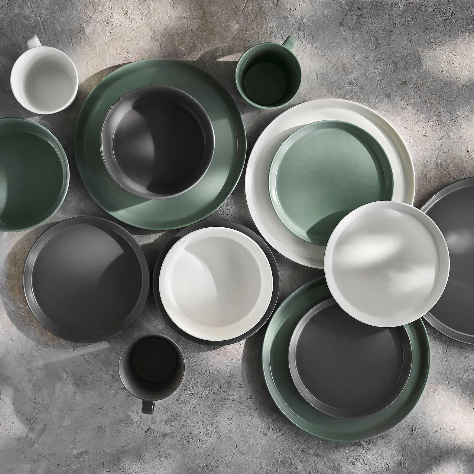 Springlane Sweet Scandi Talerze do Zupy, Zestaw 2 sztuk, Zestaw Naczyń w Kolorze Antracytowym z Nowej Ceramiki Kostnej, Skandynawski Design, Matowe