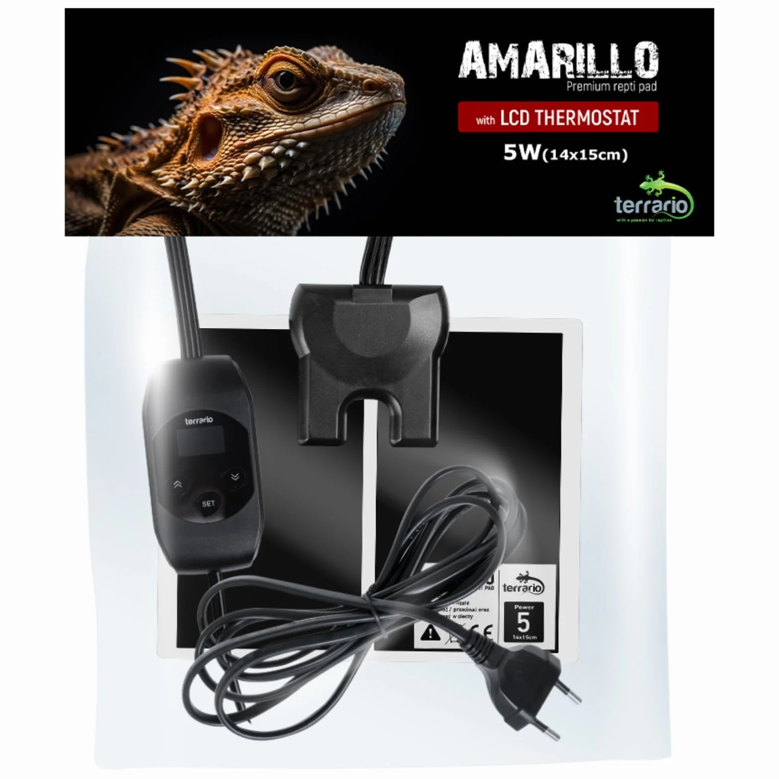 Mata grzewcza z termostatem LCD Terrario Amarillo 5W