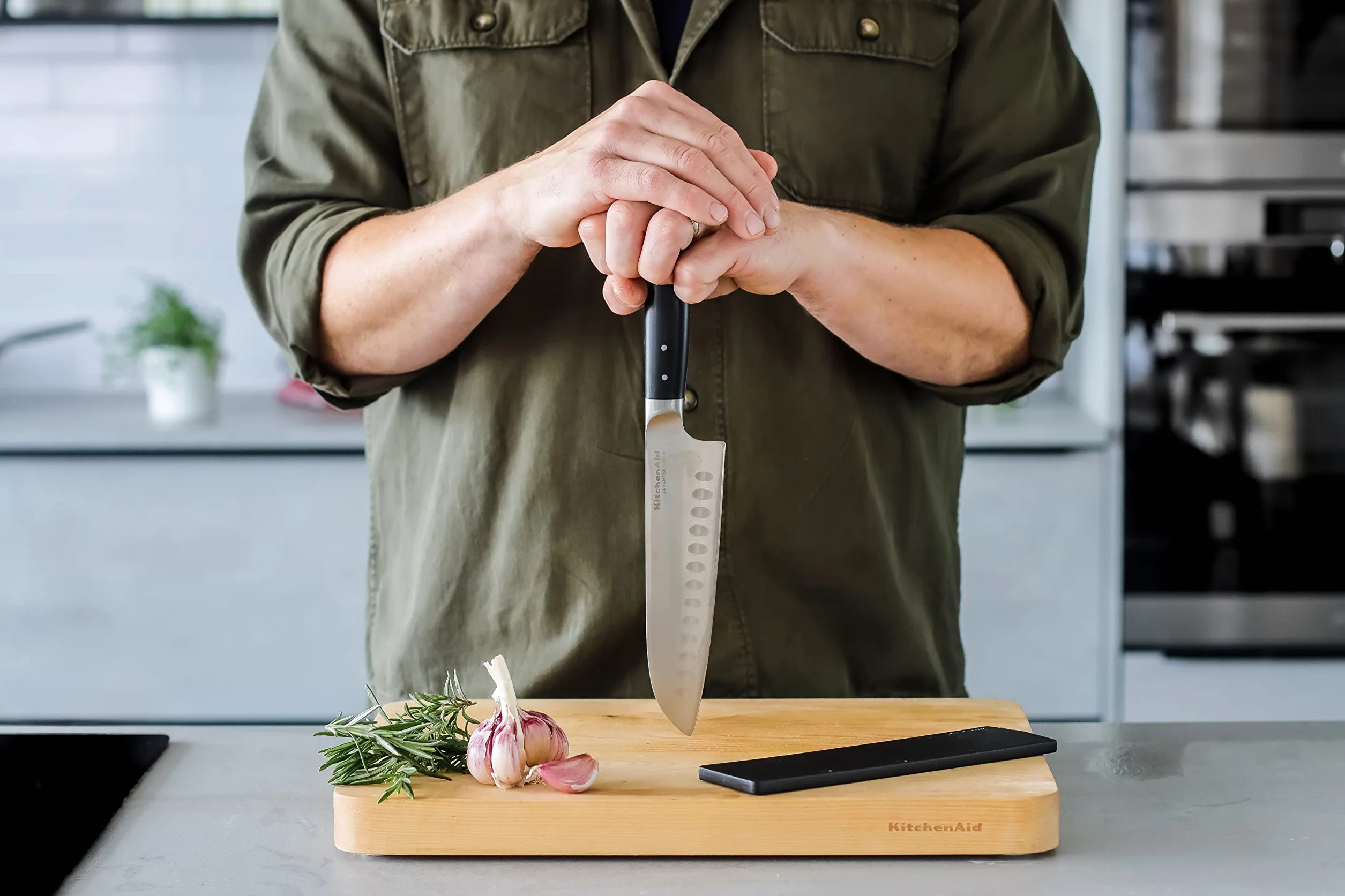KitchenAid Gourmet Santoku Nóż, ostra japońska stal 420J2, 18 cm / 7 cali