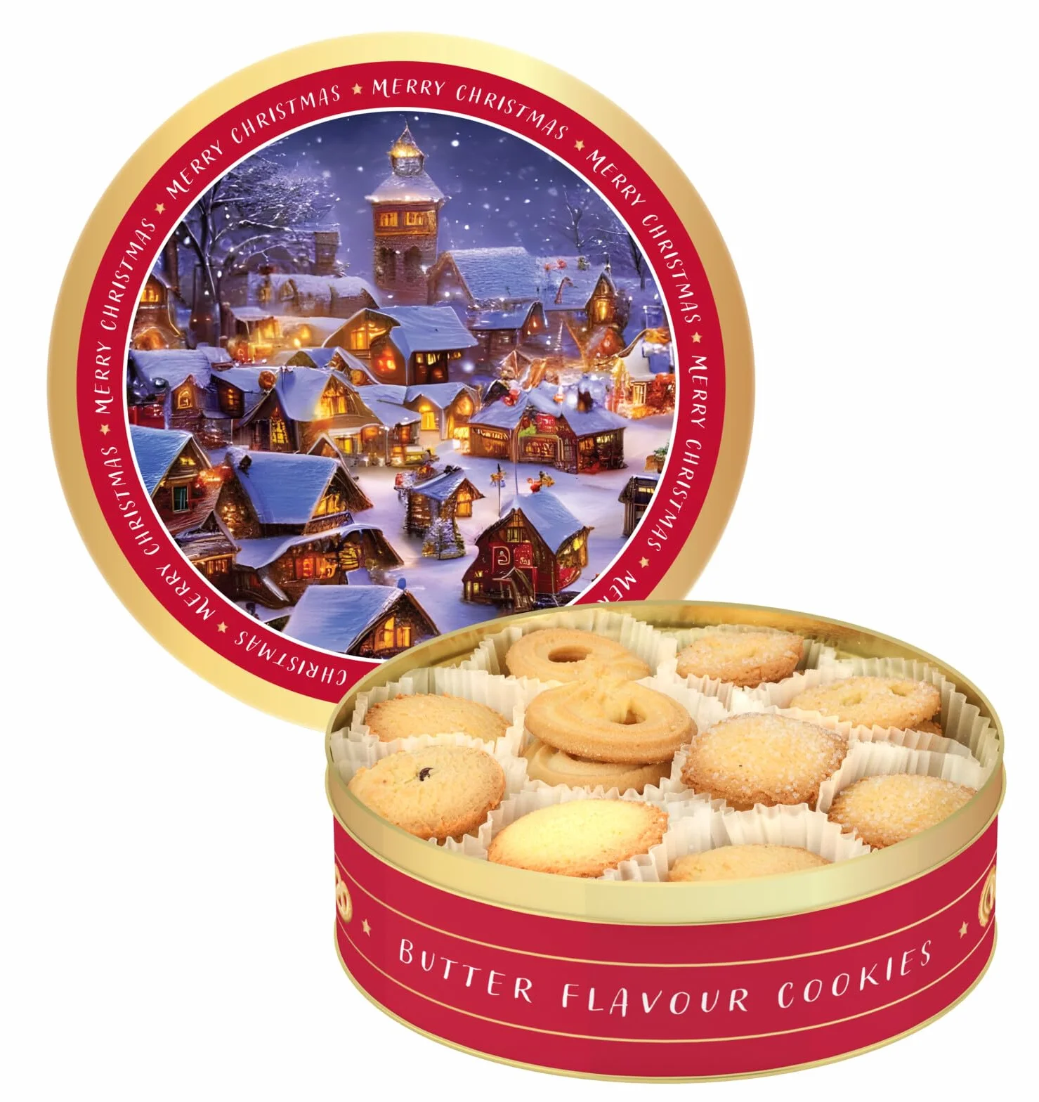 Ciasteczka w świątecznej puszce do ciastek 340 g
