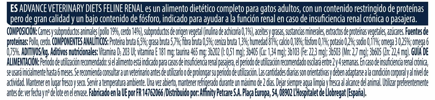 Advance Vet Feline Renal Pouch 12x85g