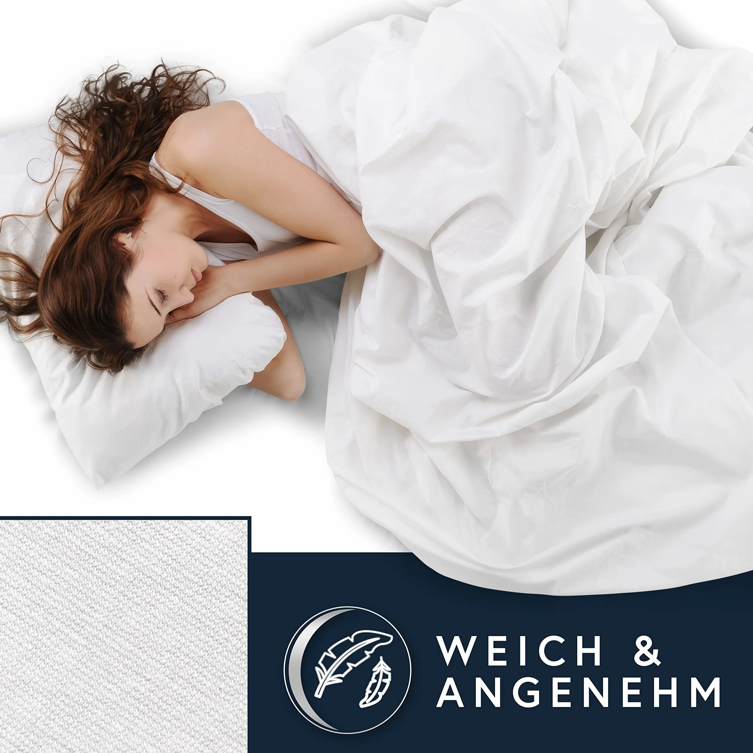 MOON -Luxury Prześcieradło z gumką, dżersej, 230 g/m², do łóżek wodnych, łóżek kontynentalnych i tradycyjnych materacy (białe, 200 x 220 – 220 x 240 cm)