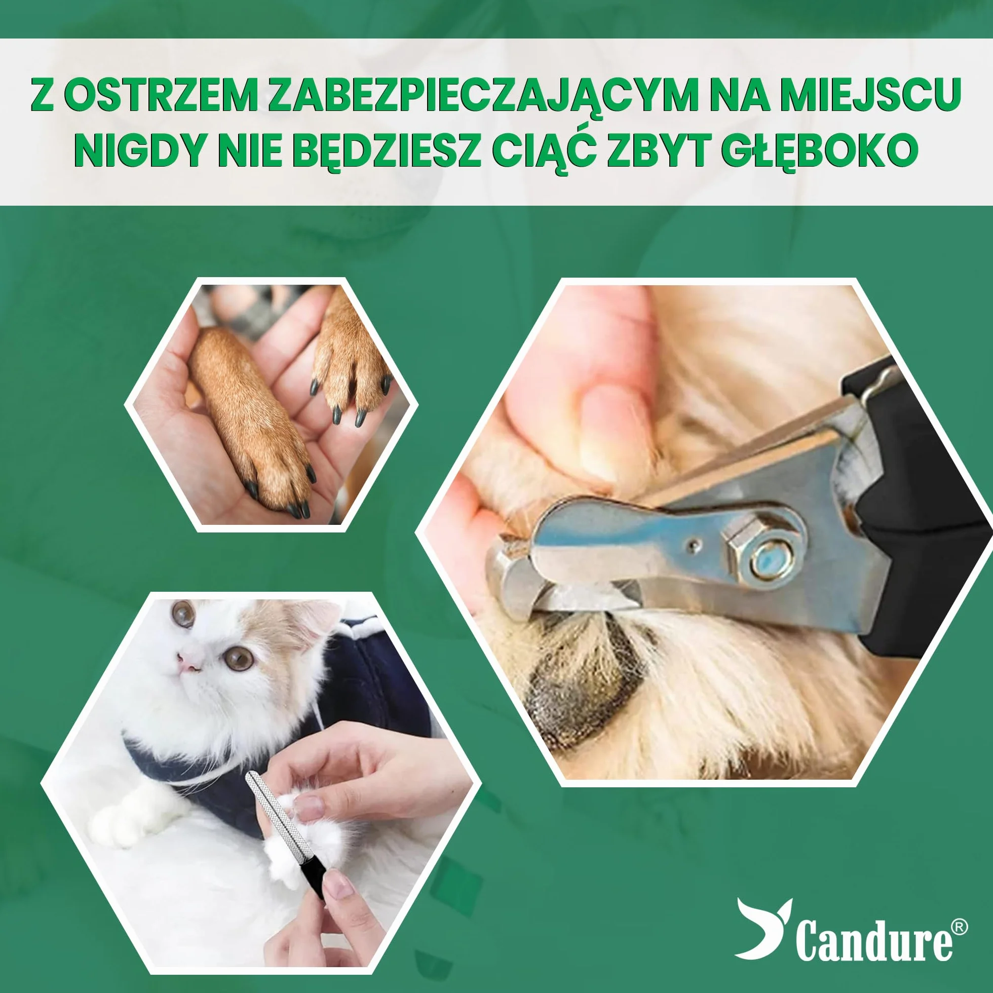 Candure obcinacze do paznokci dla psów i kotów ze stali nierdzewnej z pilnikiem