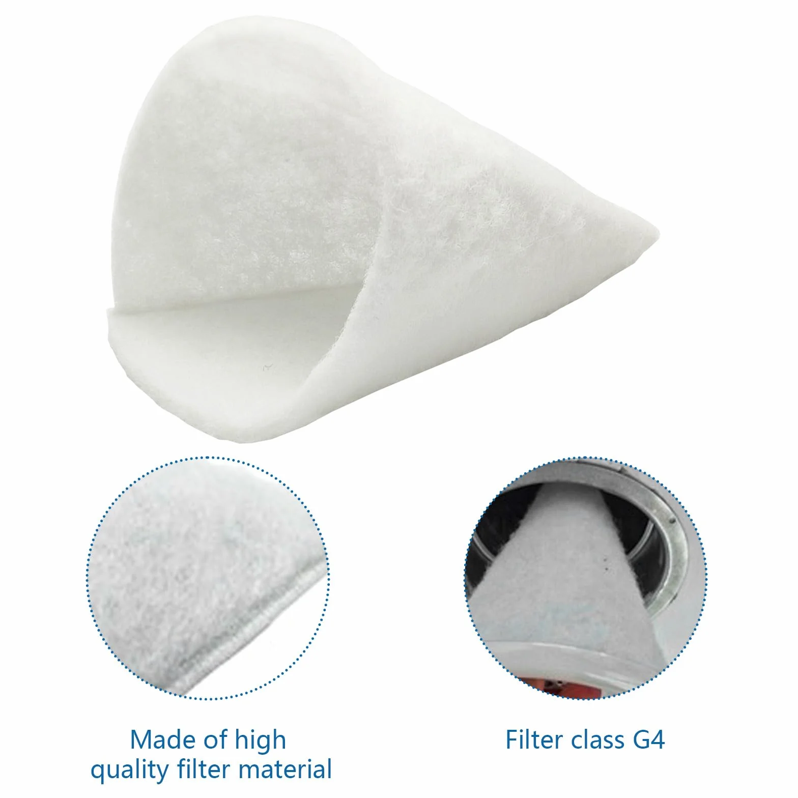 20 sztuk filtrów stożkowych G4 DN 125, filtr wentylacyjny, filtr powietrza wylotowego, mata filtrująca, zawór talerzowy, akcesoria filtrujące do dziesiątek Vaillant Maico Helios Nibe Wolf