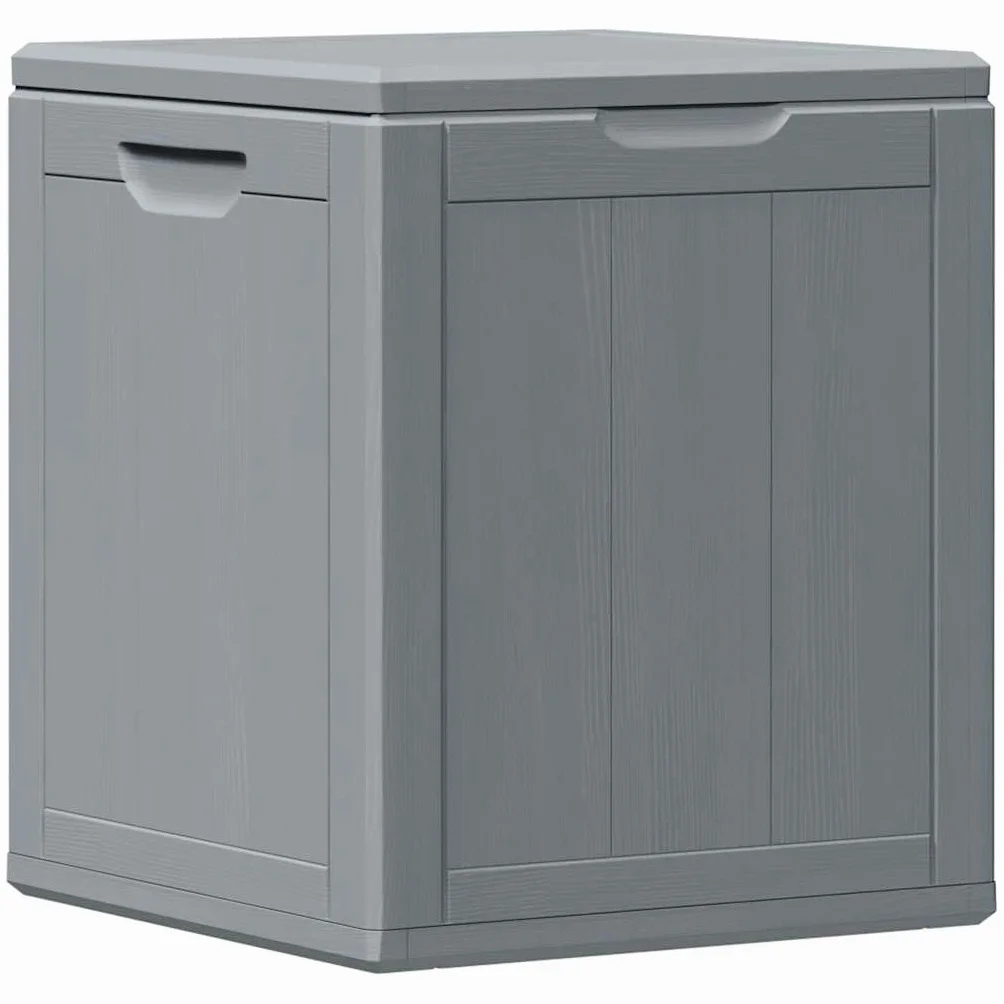 vidaXL Skrzynia ogrodowa, 90 L, szara, rattan PP, skrzynia ogrodowa, pojemnik do przechowywania, schowek, skrzynie ogrodowe