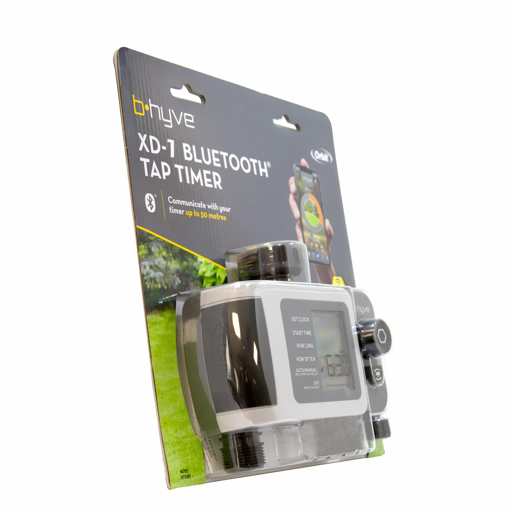 Orbit 94791 B-hyve Bluetooth XD 1-wyjściowy cyfrowy programator nawadniający | złącze żeńskie 3/4" do kranu, w zestawie automatyczne złącze do węża, możliwość sterowania z aplikacji