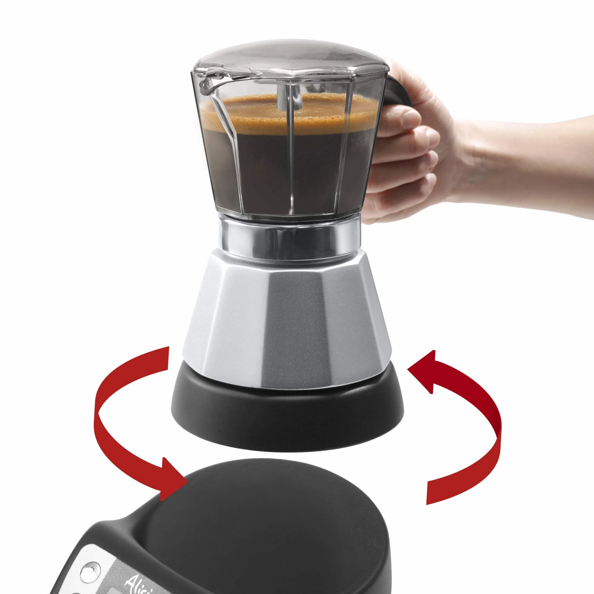 De'Longhi Alicia PLUS EMKP 63.B elektryczny ekspres do kawy do moki, 3-6 filiżanek, 450 W, czarny/srebrny