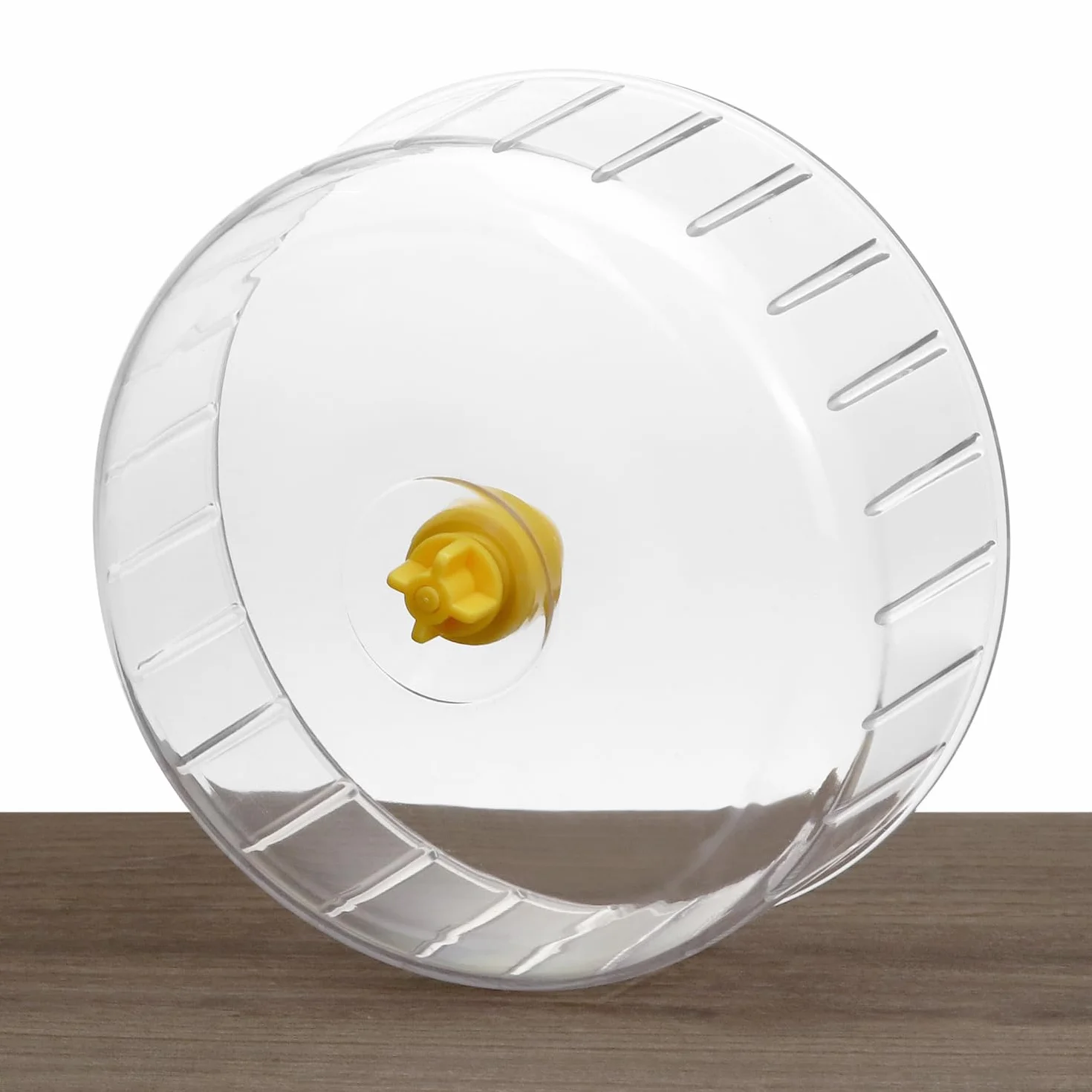 QWORK Przezroczyste koło chomika 17 cm, ciche koło obrotowe z podwójnym łożyskiem, szerokość 6 cm